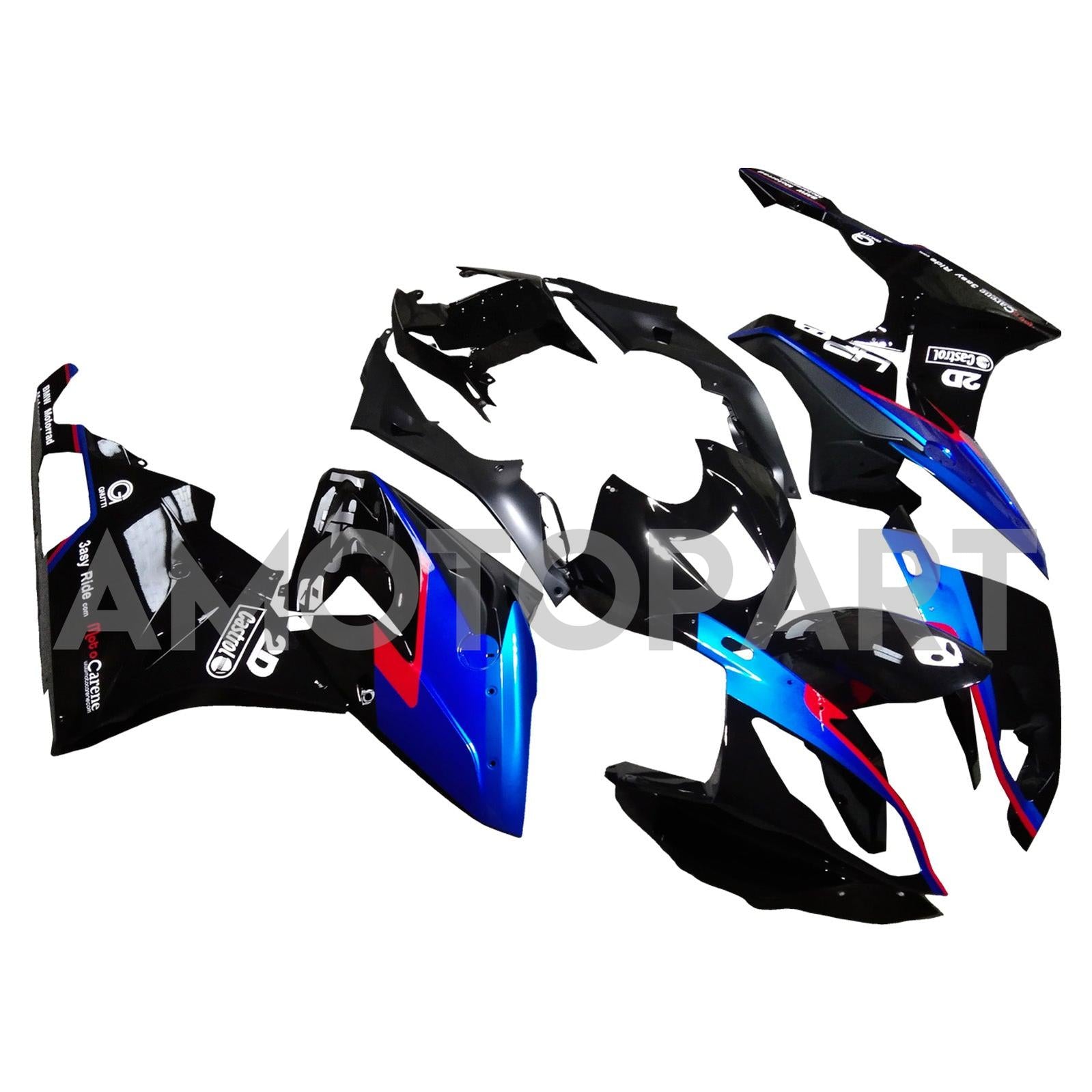 Amotopart BMW S1000RR 2015-2016 Zestaw Fairing Blue & Black Style4