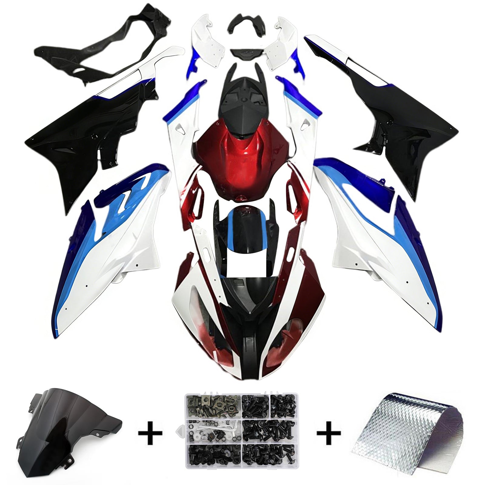 Amotopart BMW S1000RR 2015-2016 Blue&Black Style8 Fairing Kit