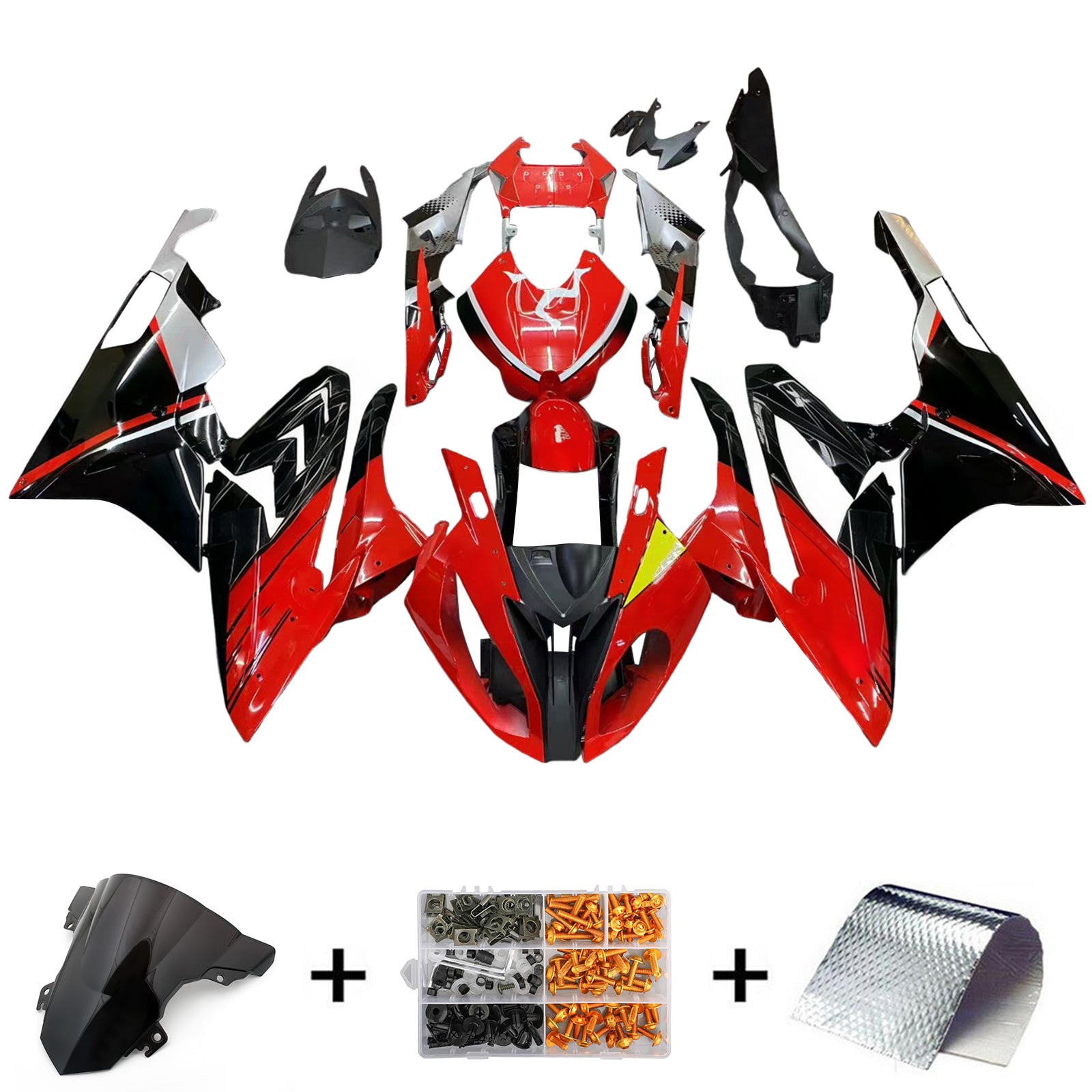 Amotopart BMW S1000RR 2015-2016 Red&Black Style1 Fairing Kit
