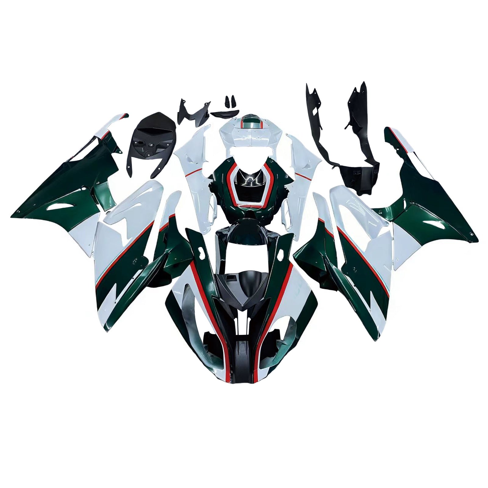 Amotopart BMW S1000RR 2015-2016 Zielony i biały zestaw owiewki