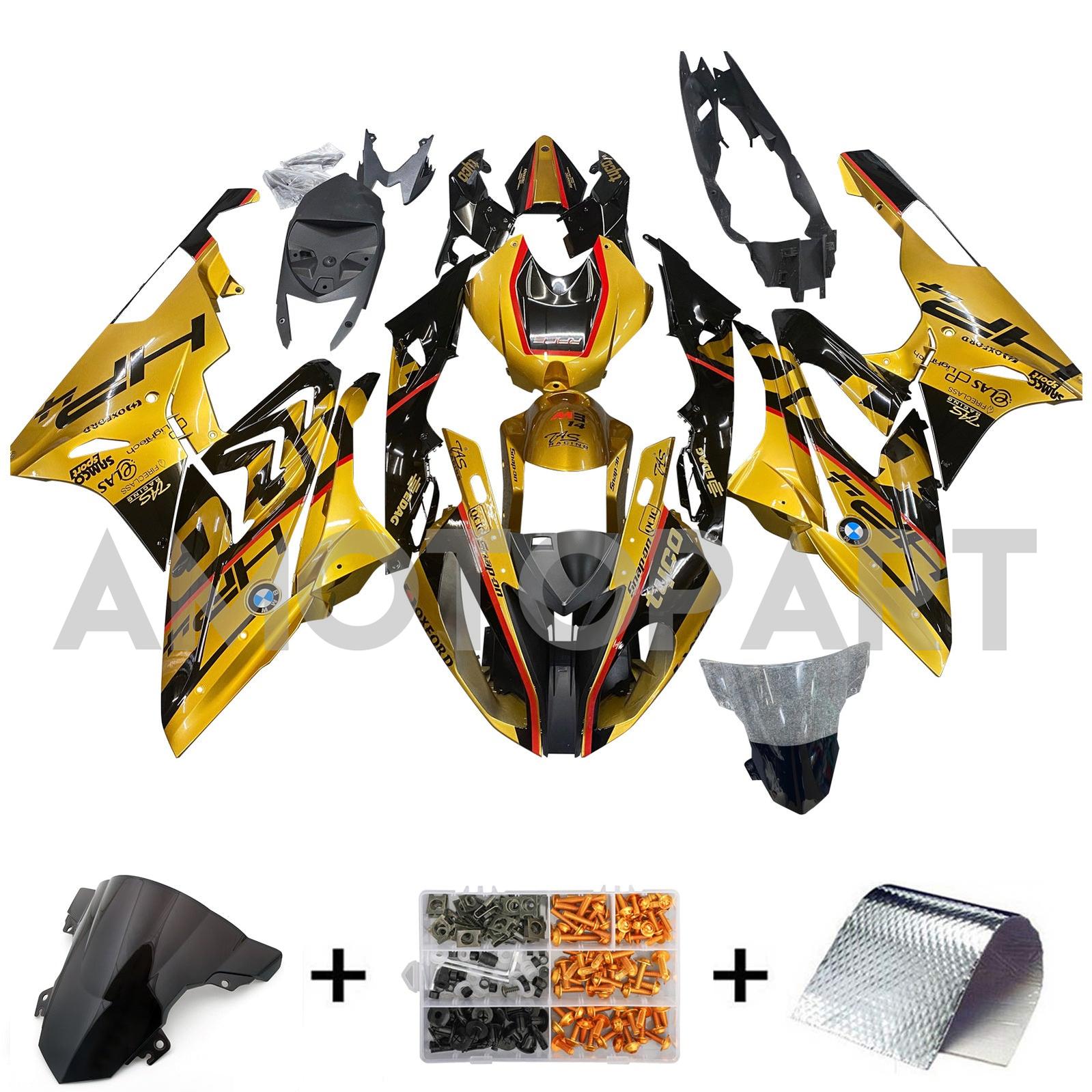 Amotopart BMW S1000RR 2015-2016 Gold&Black Fairing Kit
