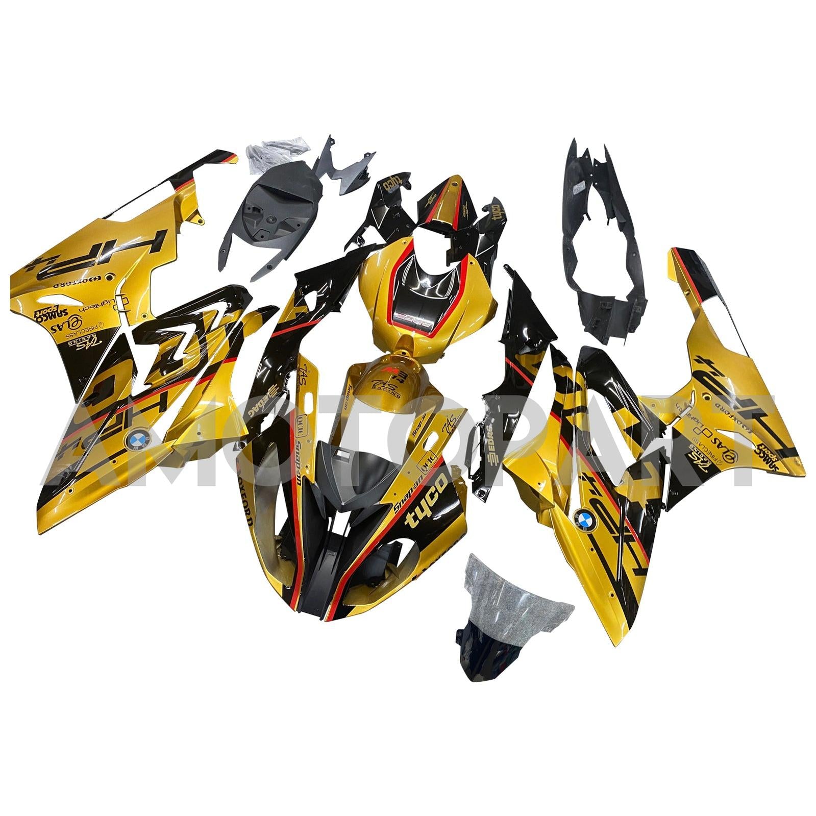 Amotopart BMW S1000RR 2015-2016 Gold&Black Fairing Kit