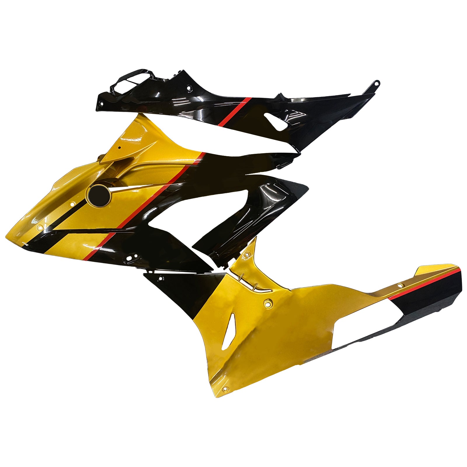 Amotopart BMW S1000RR 2015-2016 Kit de carenado dorado y negro