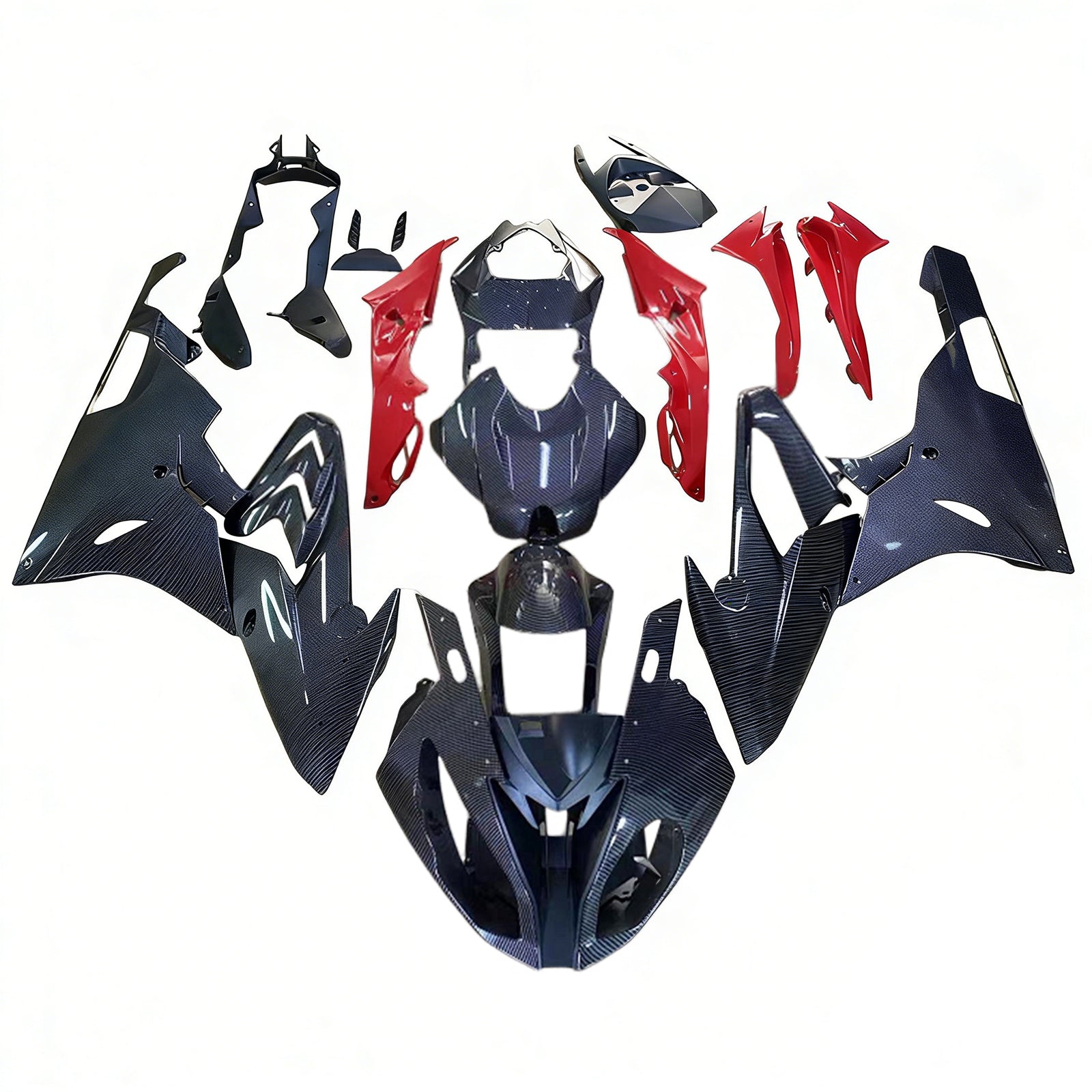 Amotopart 2015-2016 BMW S1000RR Carbon Blue Red Fairing Kit