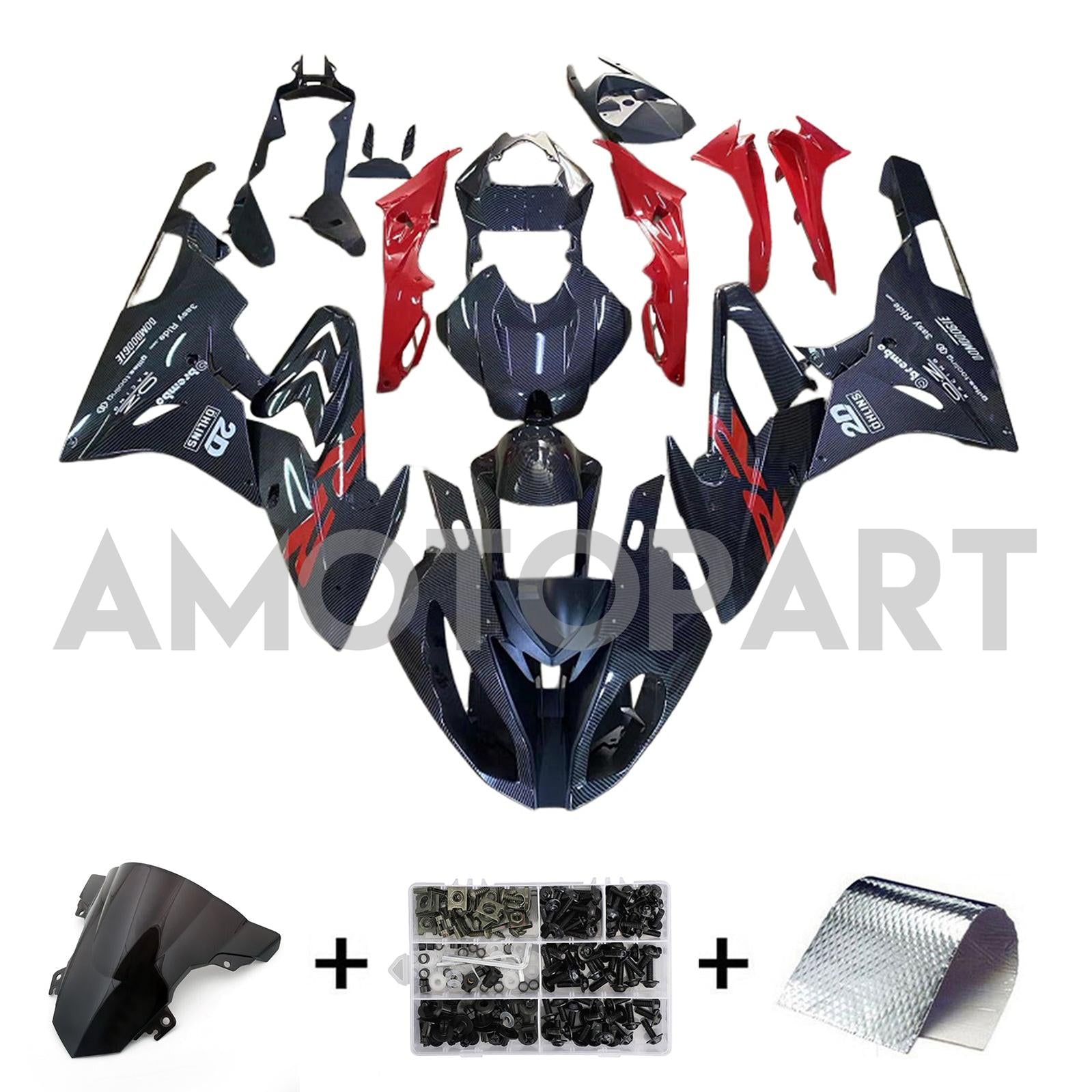 Amotopart 2015-2016 BMW S1000RR Carbon Blue Gray Fairing Kit