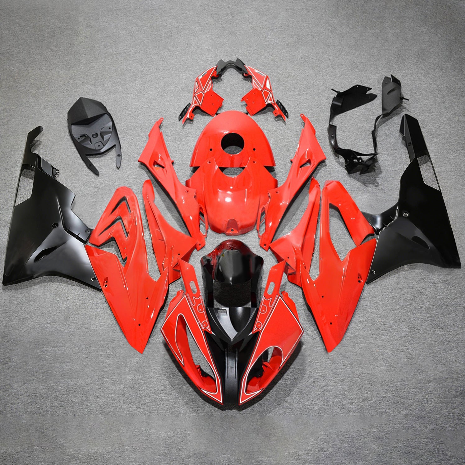 Amotopart 2015-2016 BMW S1000RR 光沢のあるブラックレッドフェアリングキット