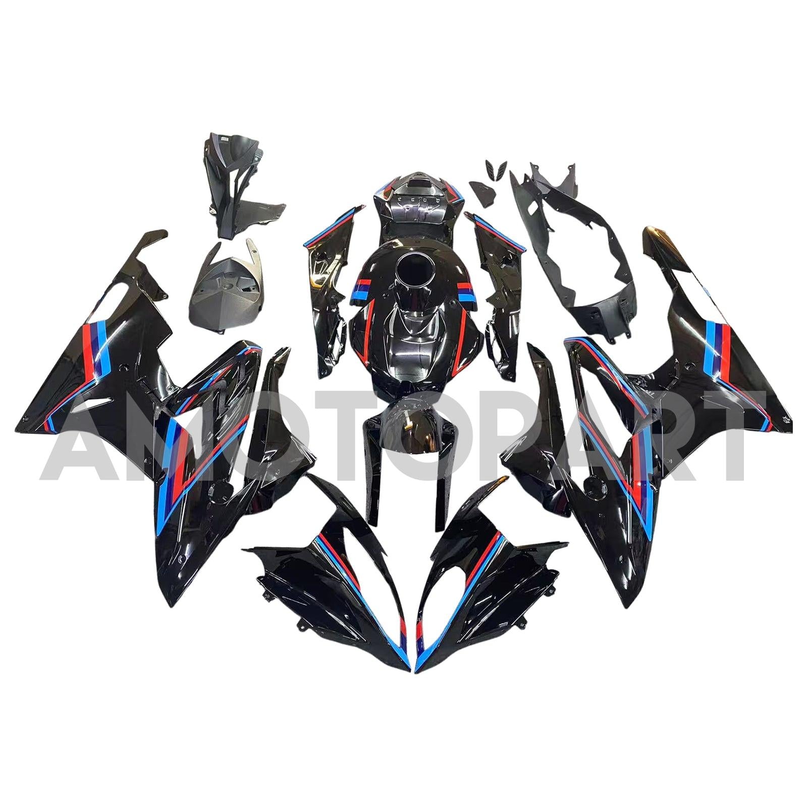 Amotopart 2015-2016 BMW S1000RR Black Red Blue Lignes Kit de camerier