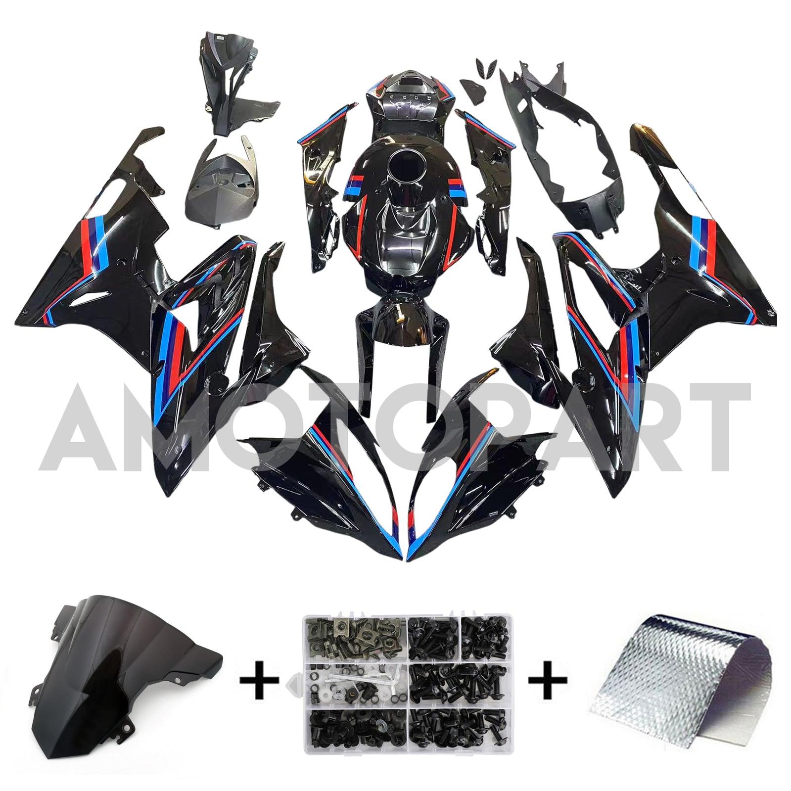 Amotopart 2015-2016 BMW S1000RR Black Red Blue Lignes Kit de camerier