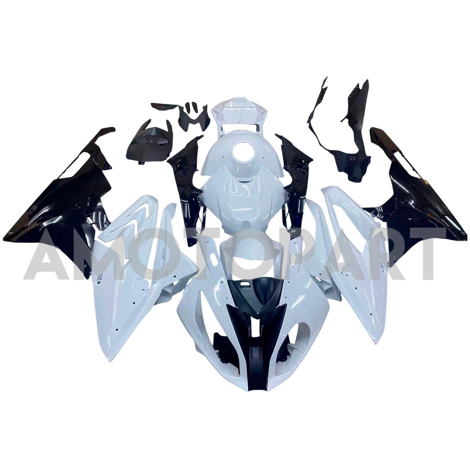AMOTOPART 2015-2016 BMW S1000RR Kit de carenado blanco negro brillante