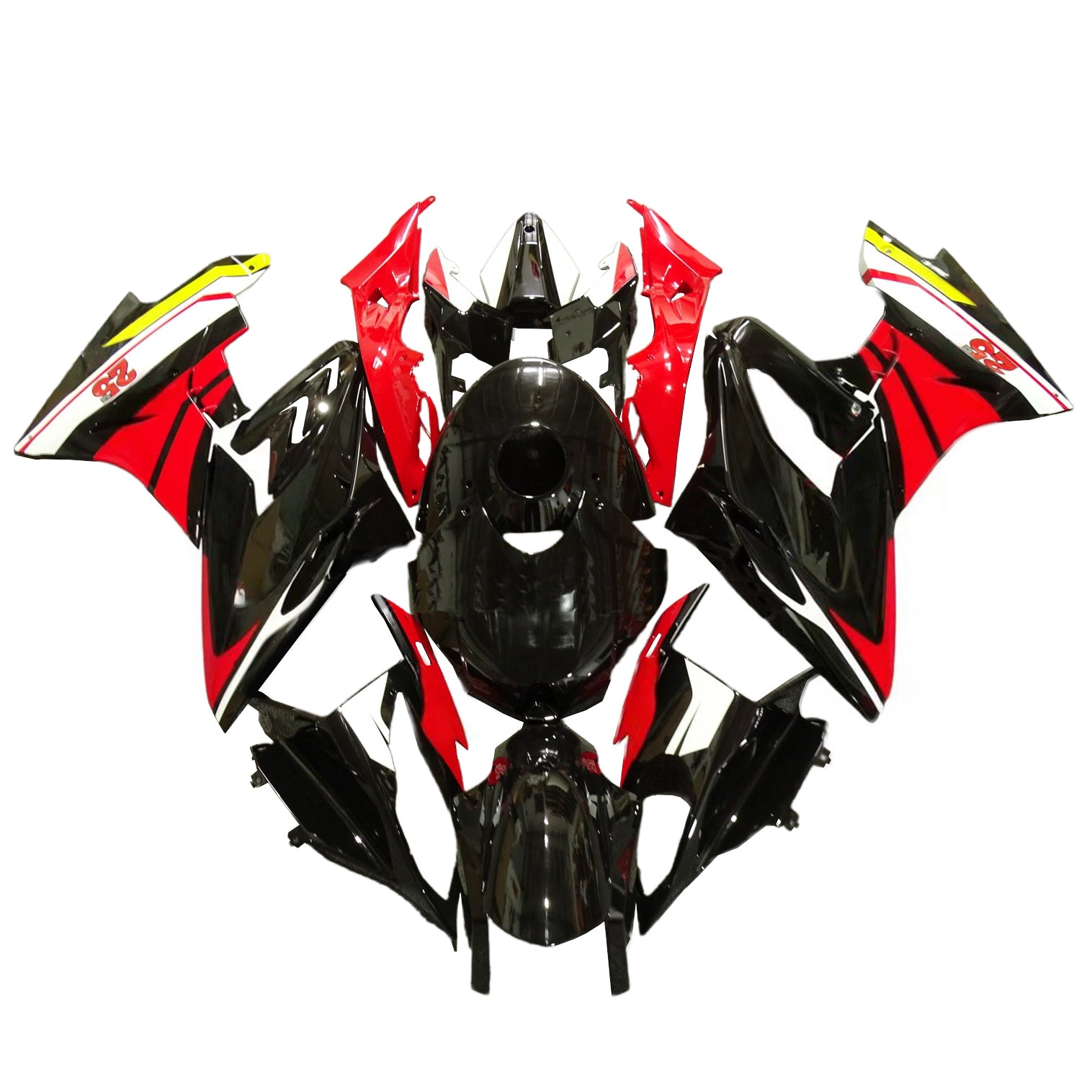 Amotopart 2015-2016 BMW S1000RR 光沢のある黒、赤、黄色のフェアリングキット