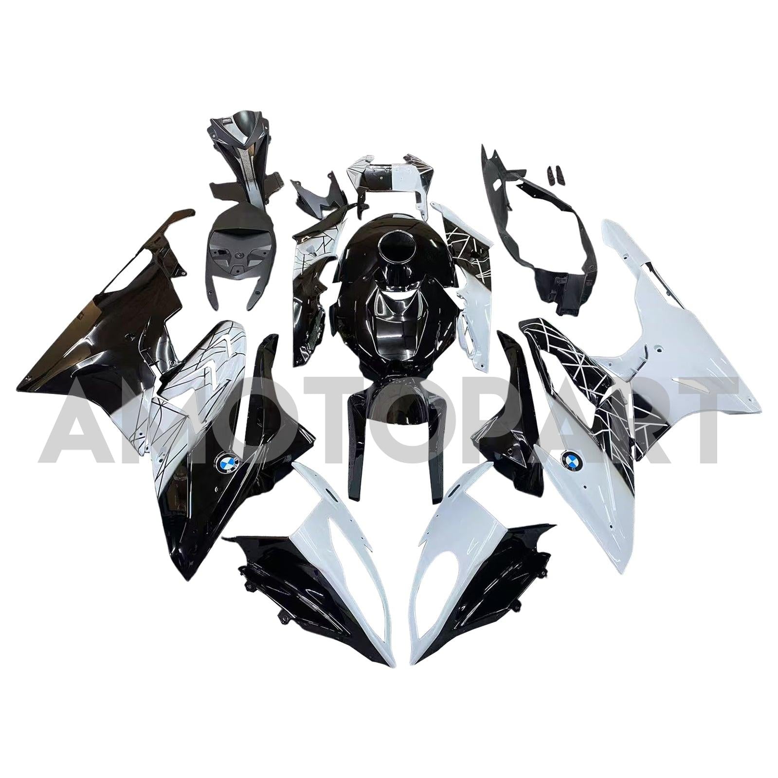 Amotopart 2015-2016 BMW S1000RR Zwart-wit kuipkit