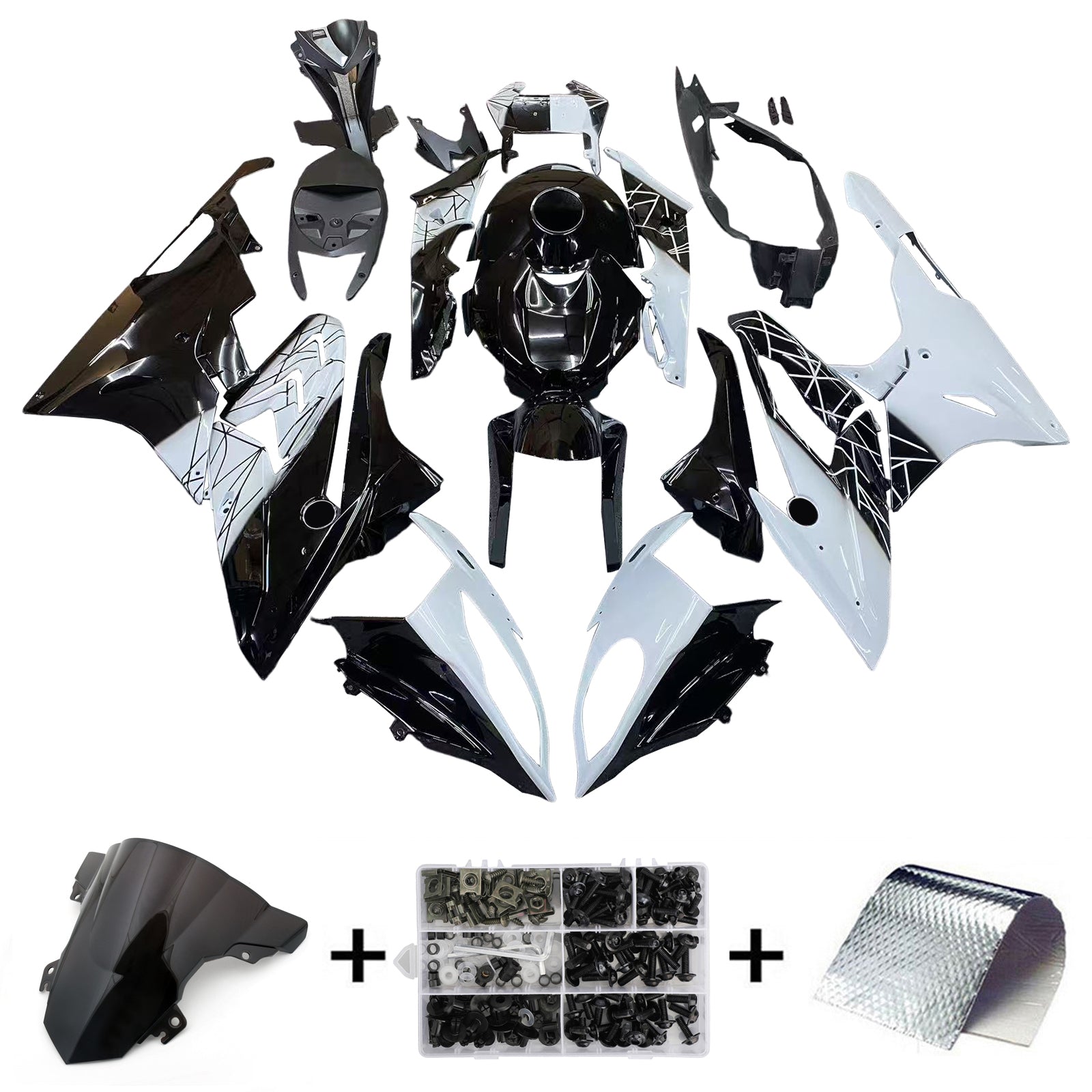 Amotopart 2015-2016 BMW S1000RR Black & White Fairing Kit