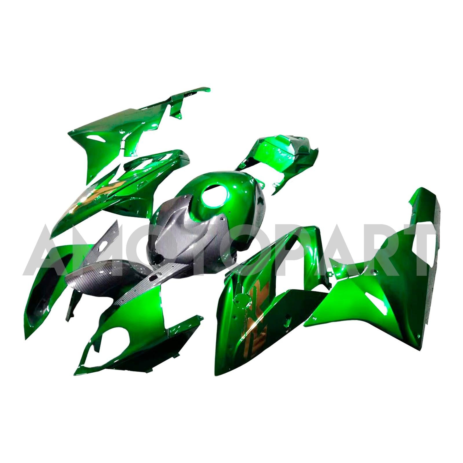 Amotopart 2015-2016 BMW S1000RR Motif fibre de carbone & Kit de carénage vert