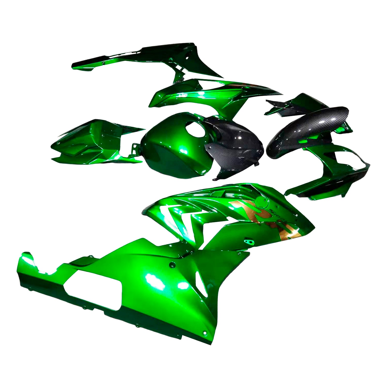 Amotopart BMW S1000RR 2015-2016 Carbon Fiber & Green Fairing Kit