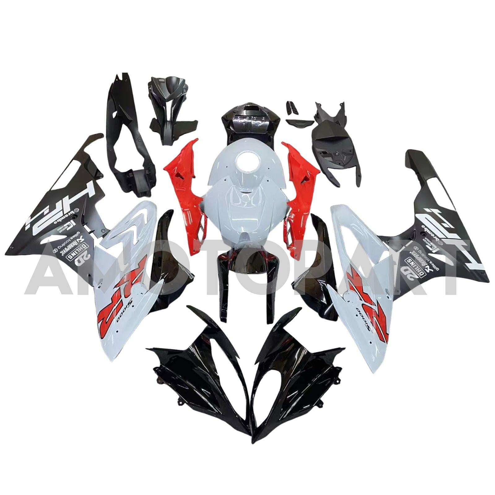 Amotopart 2015-2016 BMW S1000RR Black Red White Abzugskit