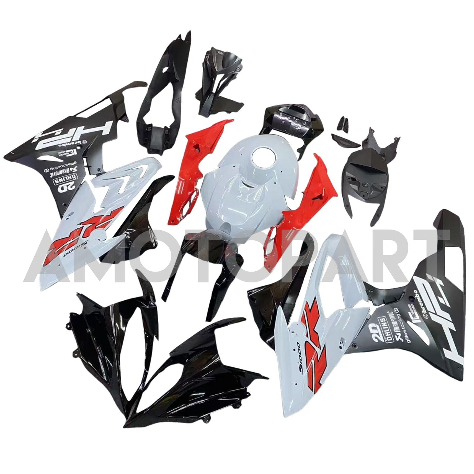 Amotopart 2015-2016 BMW S1000RR Black Red White Abzugskit