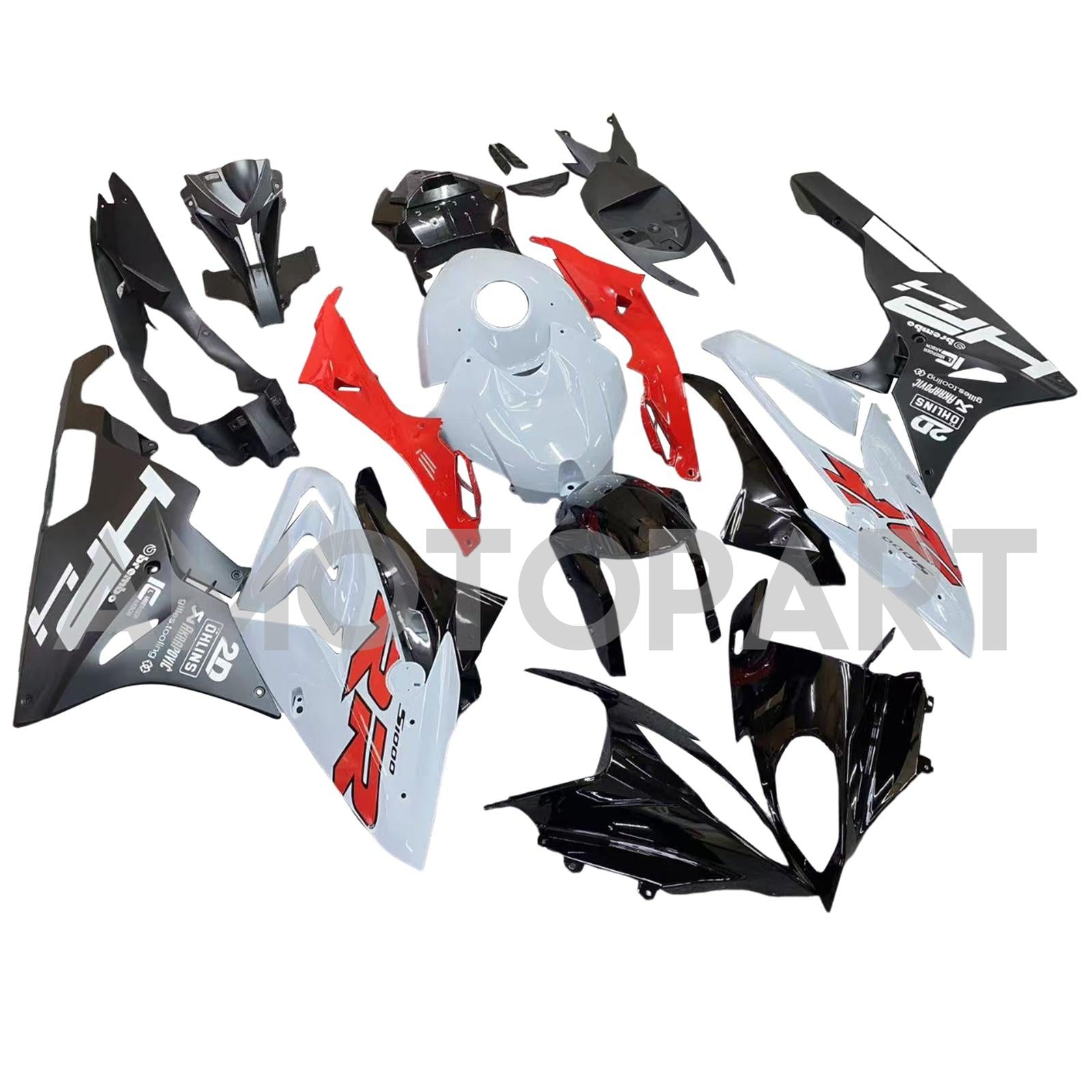 Amotopart 2015-2016 BMW S1000RR Black Red White Abzugskit