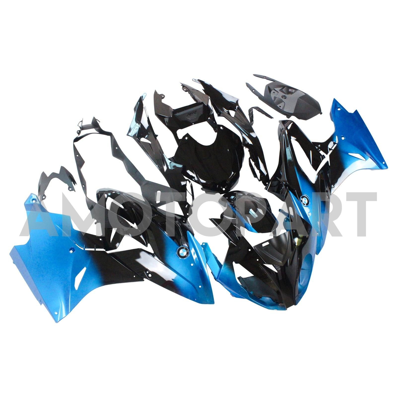 Amotopart 2017-2018 BMW S1000RR Kit de carenado azul y negro