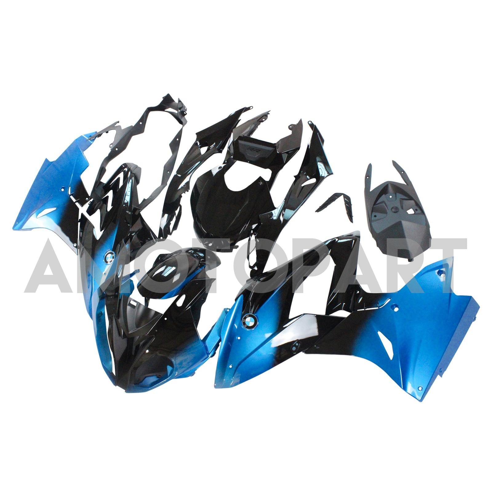 Amotopart 2017-2018 BMW S1000RR Kit de carenado azul y negro