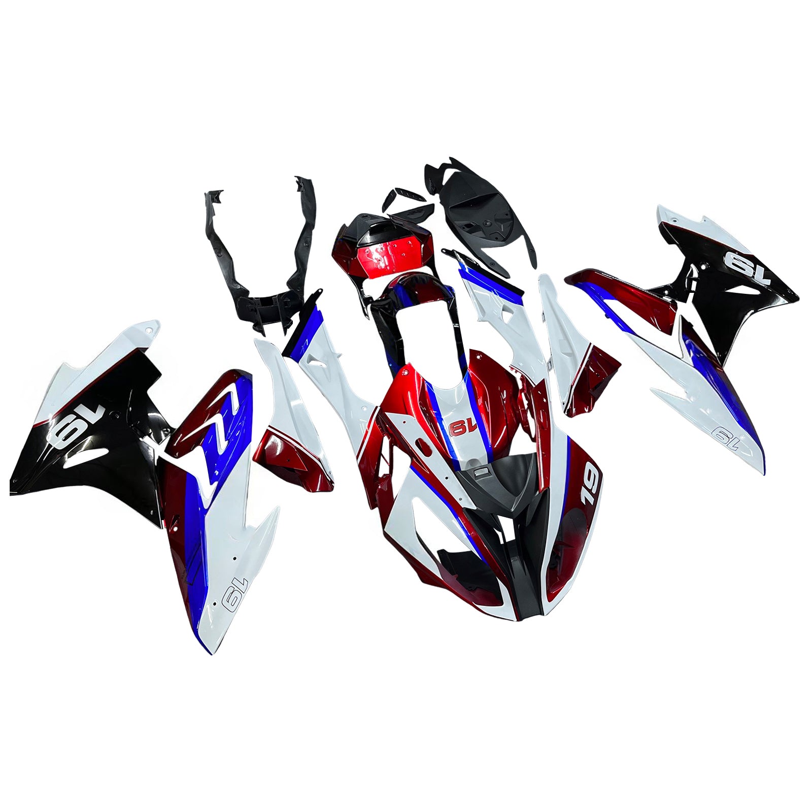 Amotopart BMW S1000RR 2017-2018 Blue&Red Style9 Fairing Kit