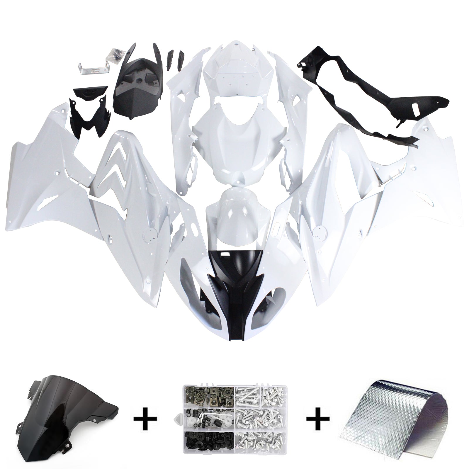 Kit de carénage blanc Amotopart BMW S1000RR 2017-2018