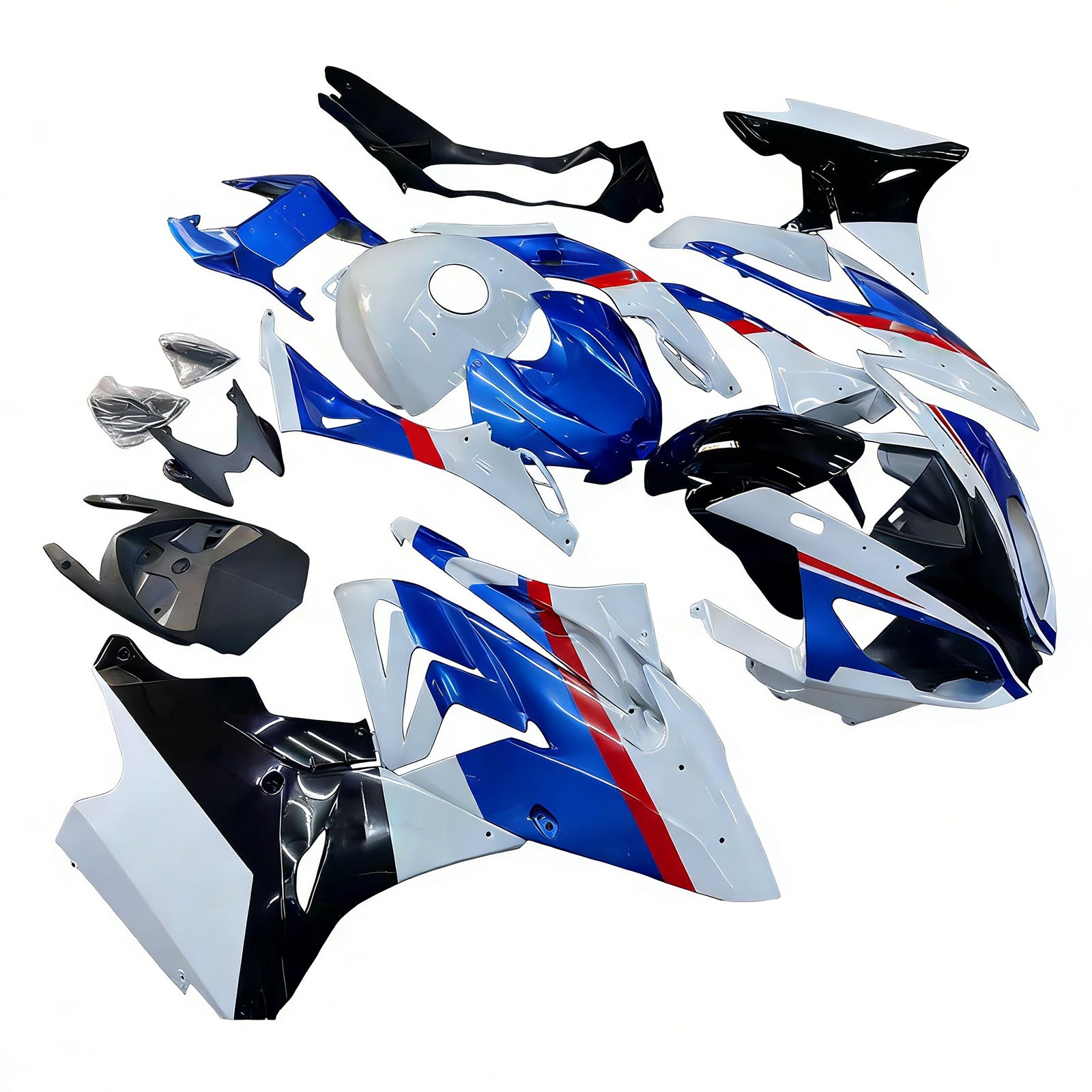 Amotopart BMW S1000RR 2017-2018 ブルー & レッド スタイル 6 フェアリング キット