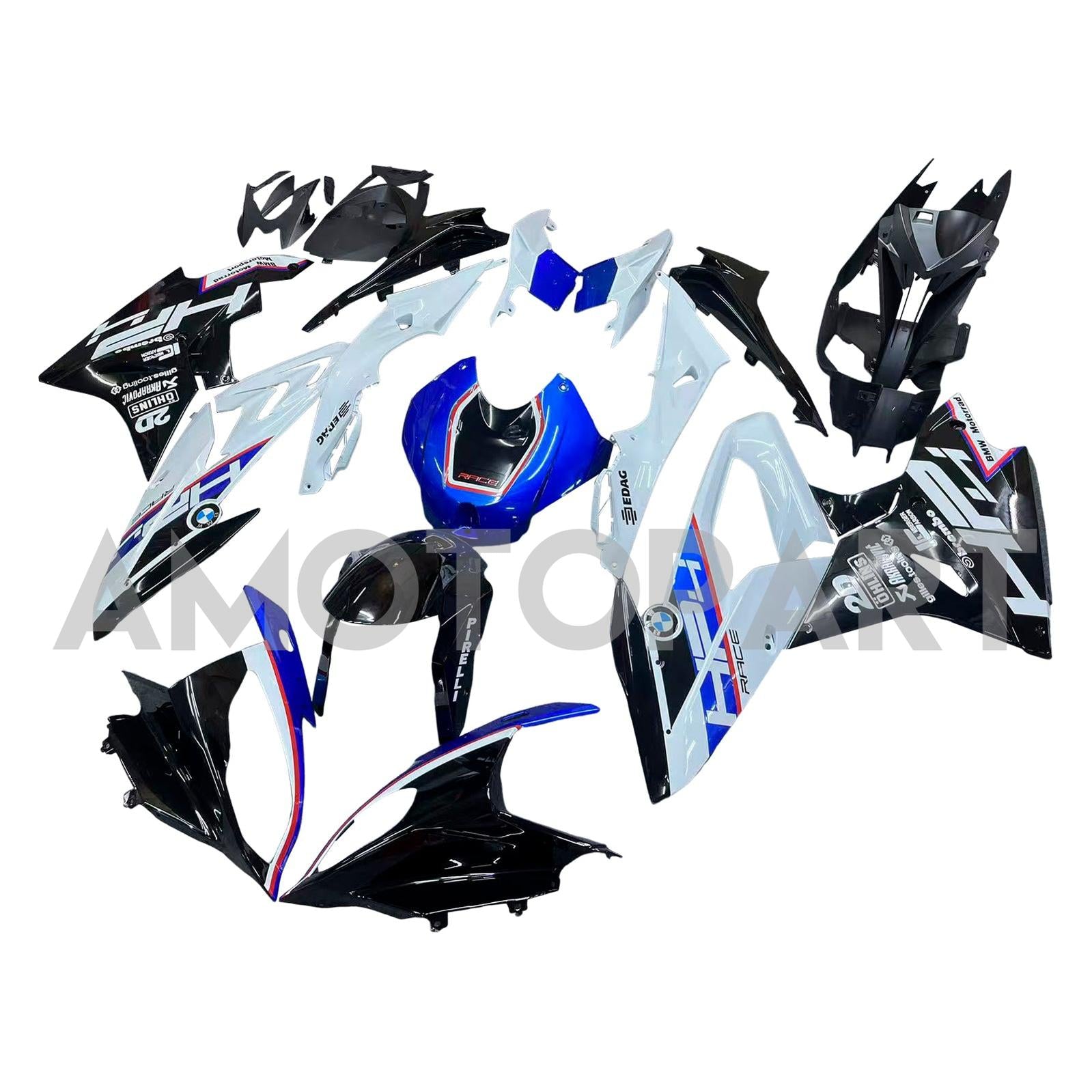 Amotopart BMW S1000RR 2017-2018 Black & Blue Failing Kit