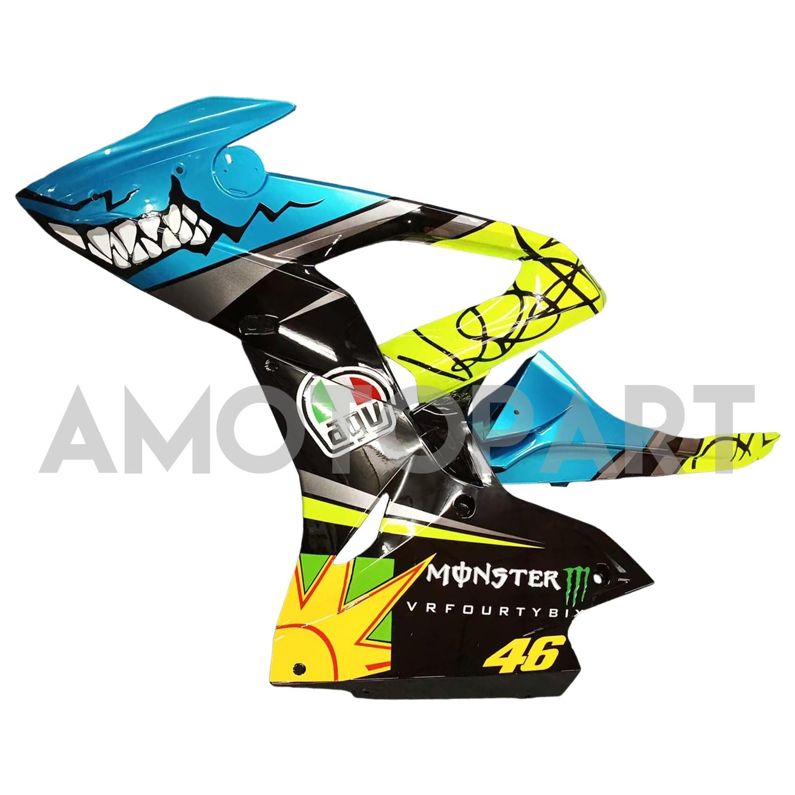 Amotopart BMW S1000RR 2017-2018 Blue&Yellow Monster Style4 Fairing Kit