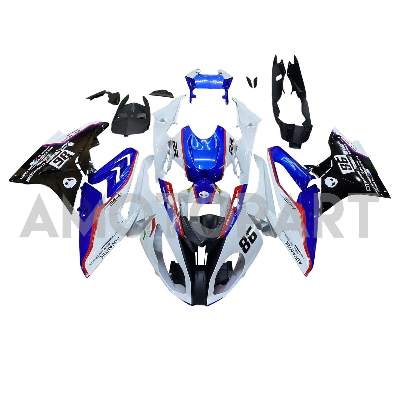 Amotopart BMW S1000RR 2017-2018 Blue & Red Style4 Fairing Kit