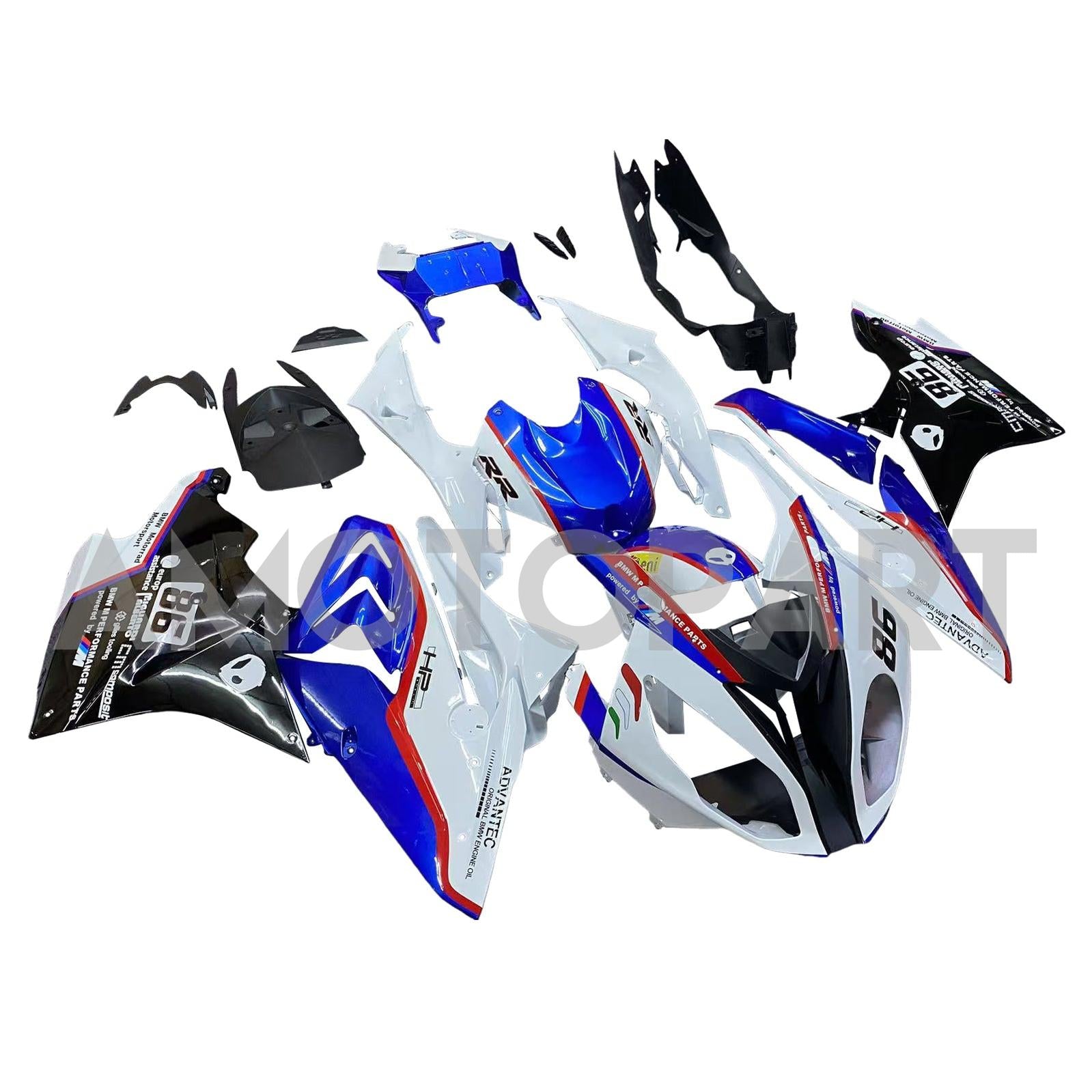Amotopart BMW S1000RR 2017-2018 ブルー&レッド Style4 フェアリングキット