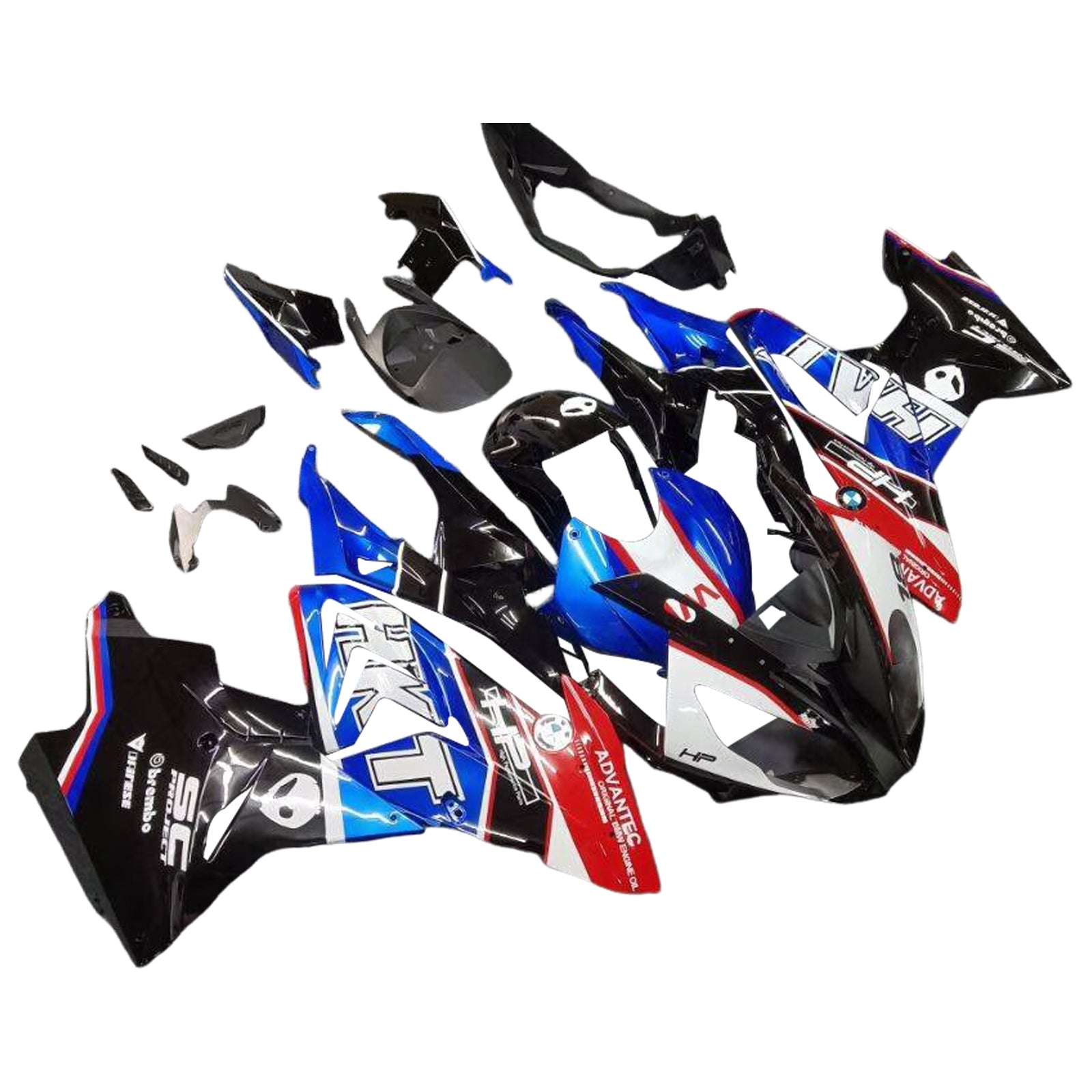 Amotopart Kit carena BMW S1000RR 2017-2018 Blue&amp;Red Style3