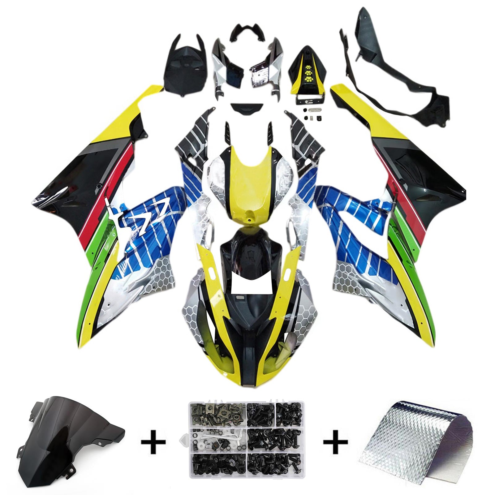 Amotopart BMW S1000RR 2017-2018 マルチカラー フェアリング キット