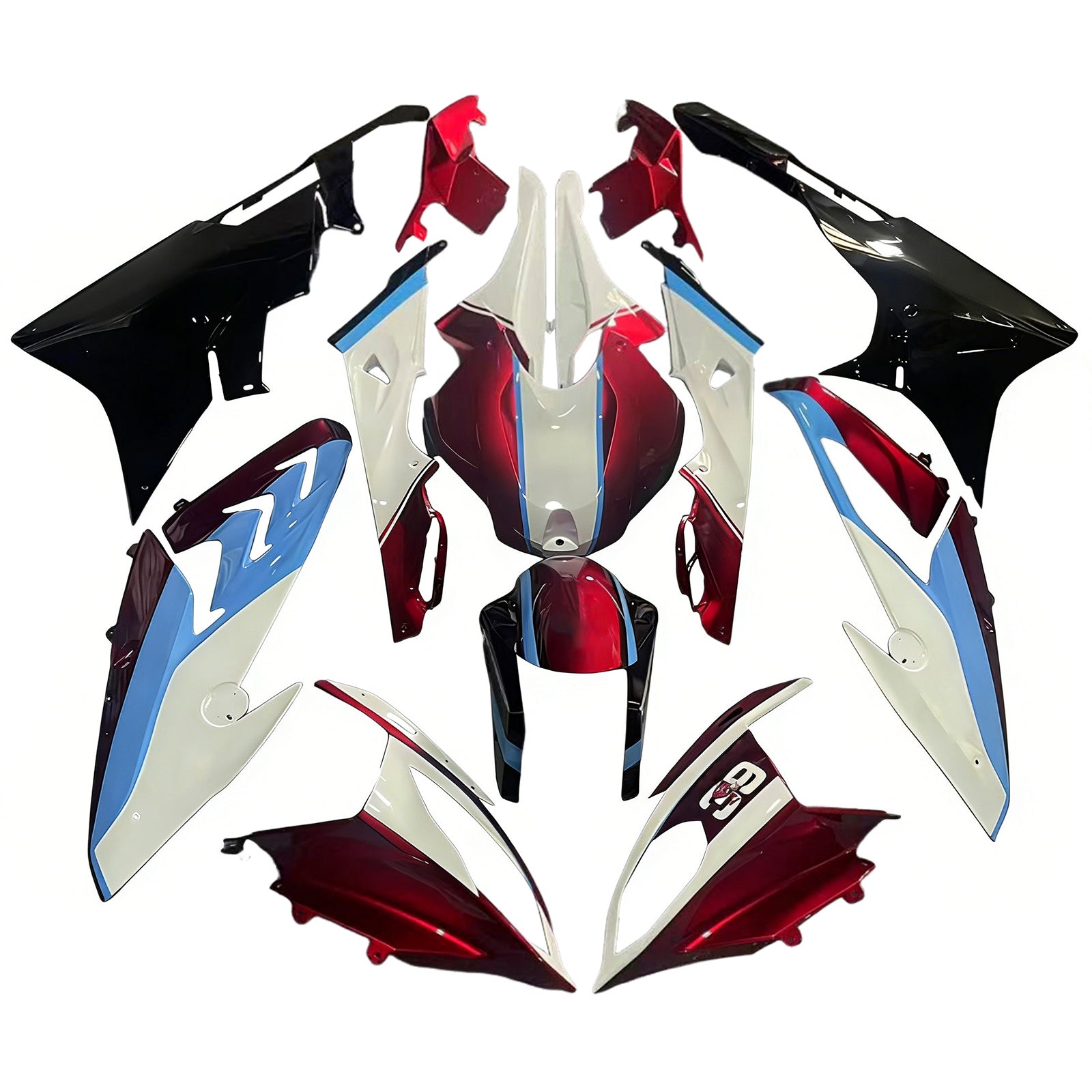 Amotopart BMW S1000RR 2017-2018 Blue&Red Style2 Fairing Kit