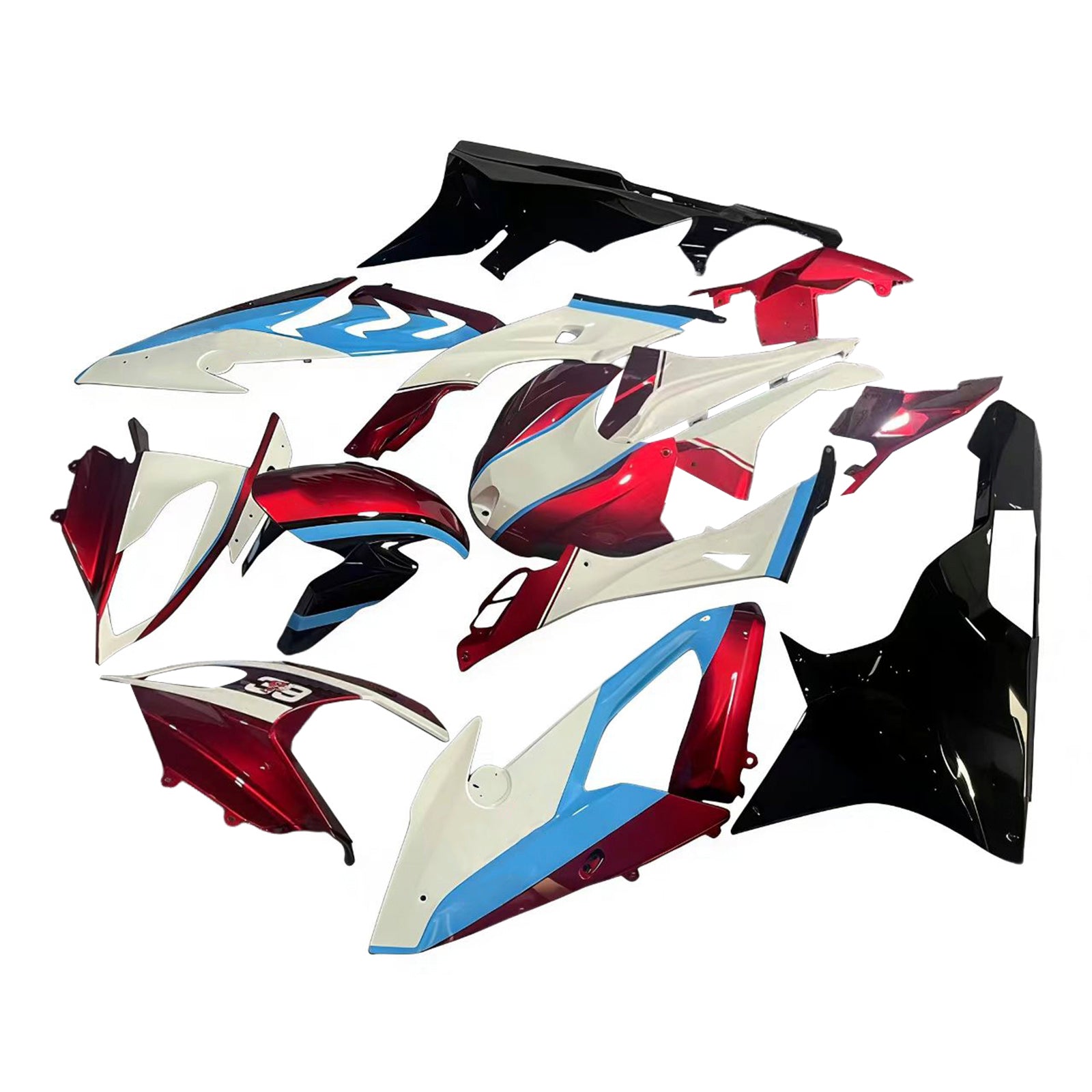 Amotopart BMW S1000RR 2017-2018 Blau&Red Style2 Verkleidungssatz