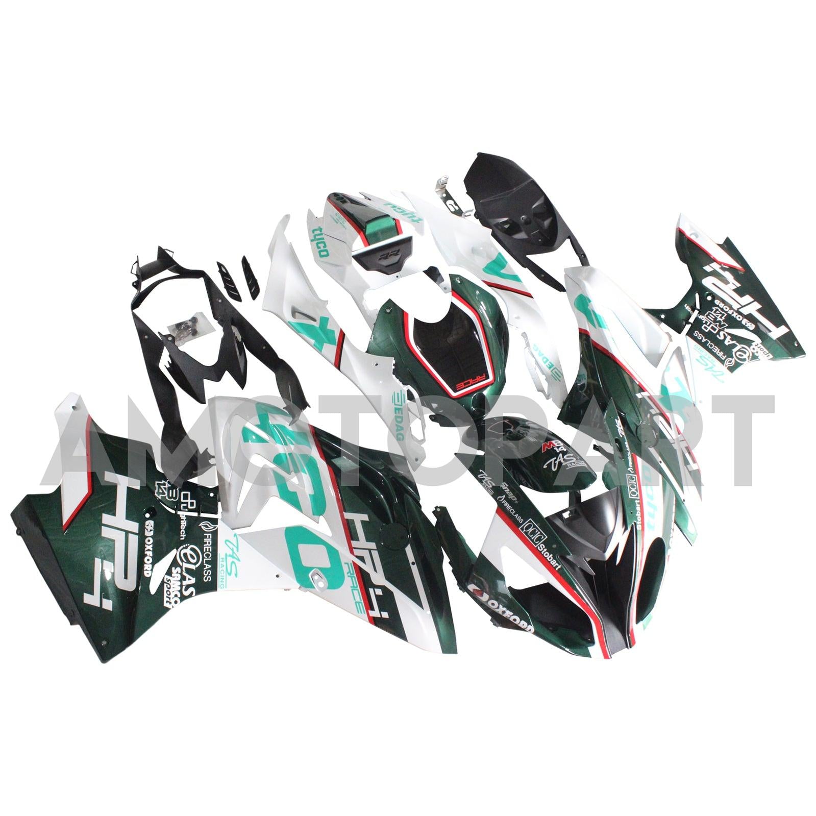 Amotopart BMW S1000RR 2017-2018 Green&White Fairing Kit