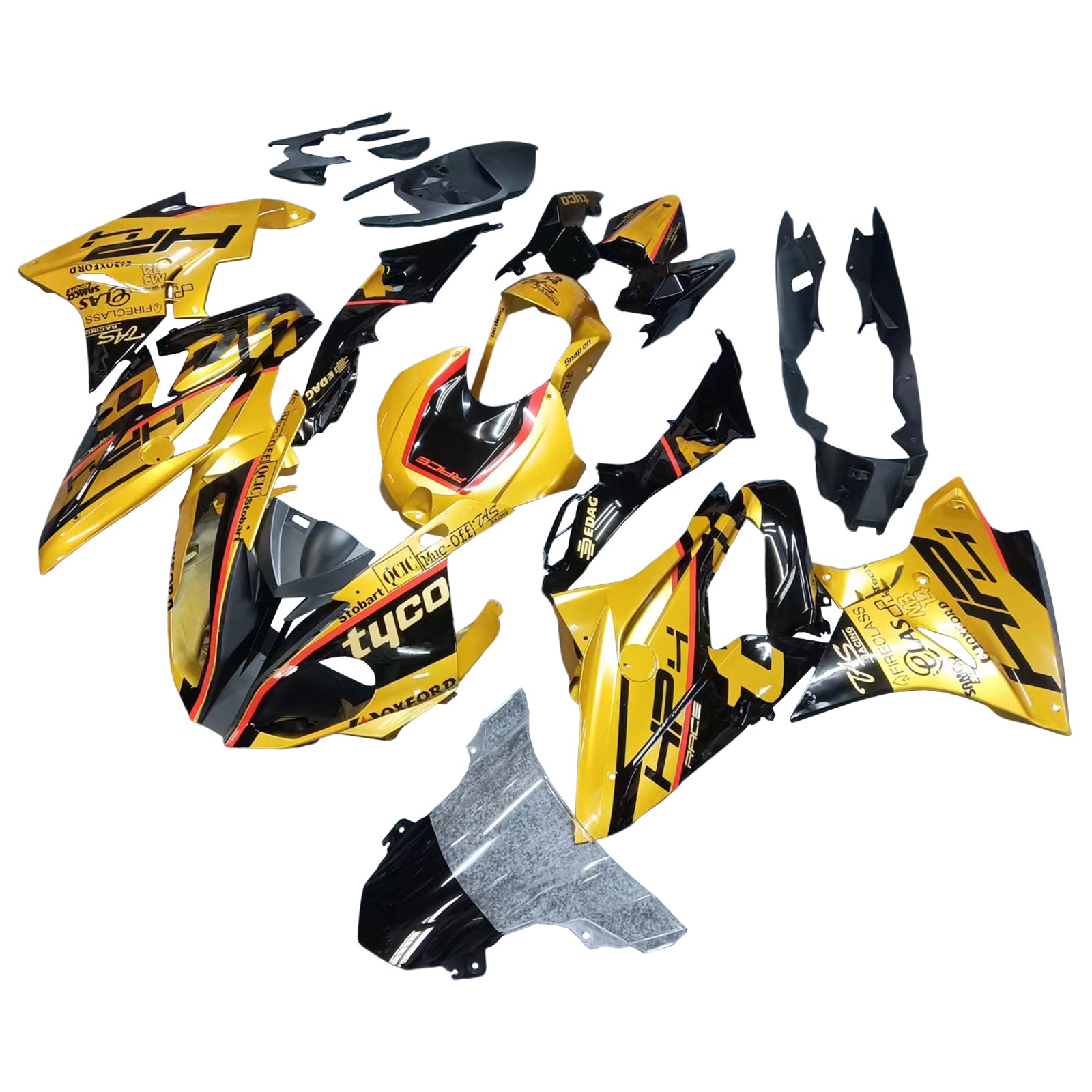 Amotopart BMW S1000RR 2017-2018 Gold&Black Fairing Kit