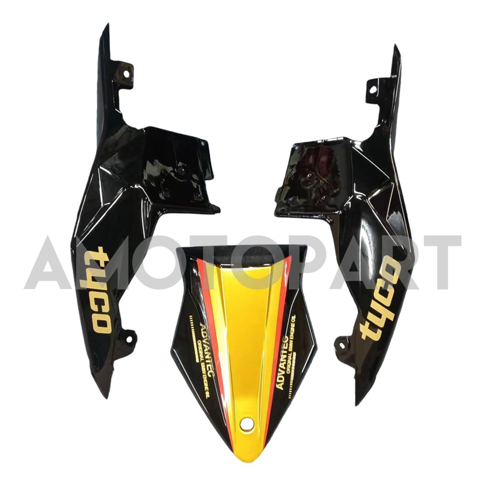 Amotopart BMW S1000RR 2017-2018 Kit de carenado dorado y negro