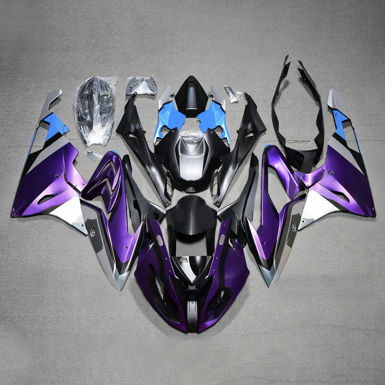 Amotopart 2017-2018 BMW S1000RR ブラック パープル フェアリングキット