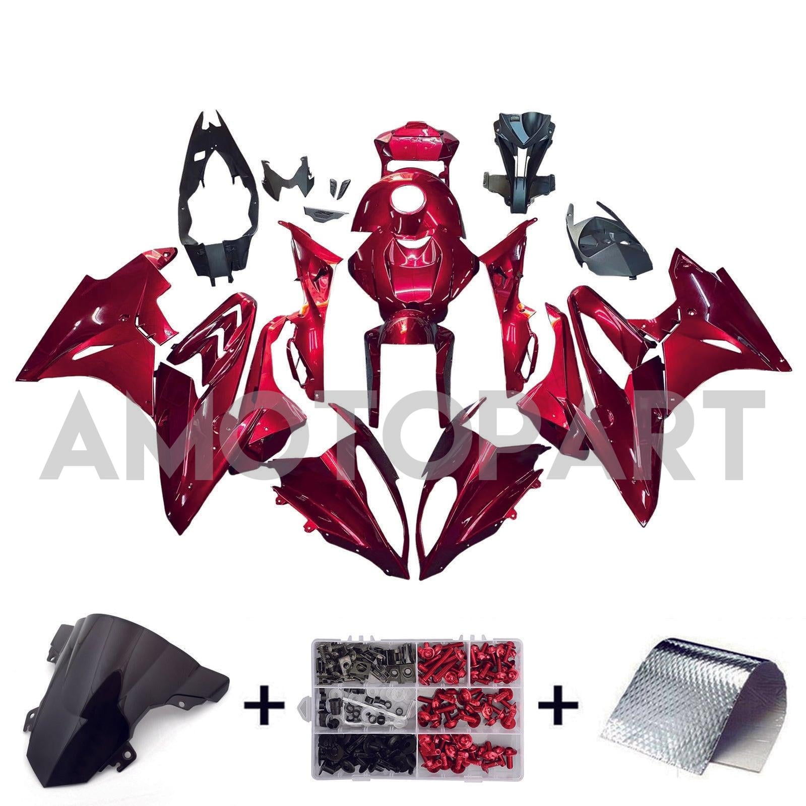 Amotopart 2017-2018 BMW S1000RR Glossy Red Fairing Kit