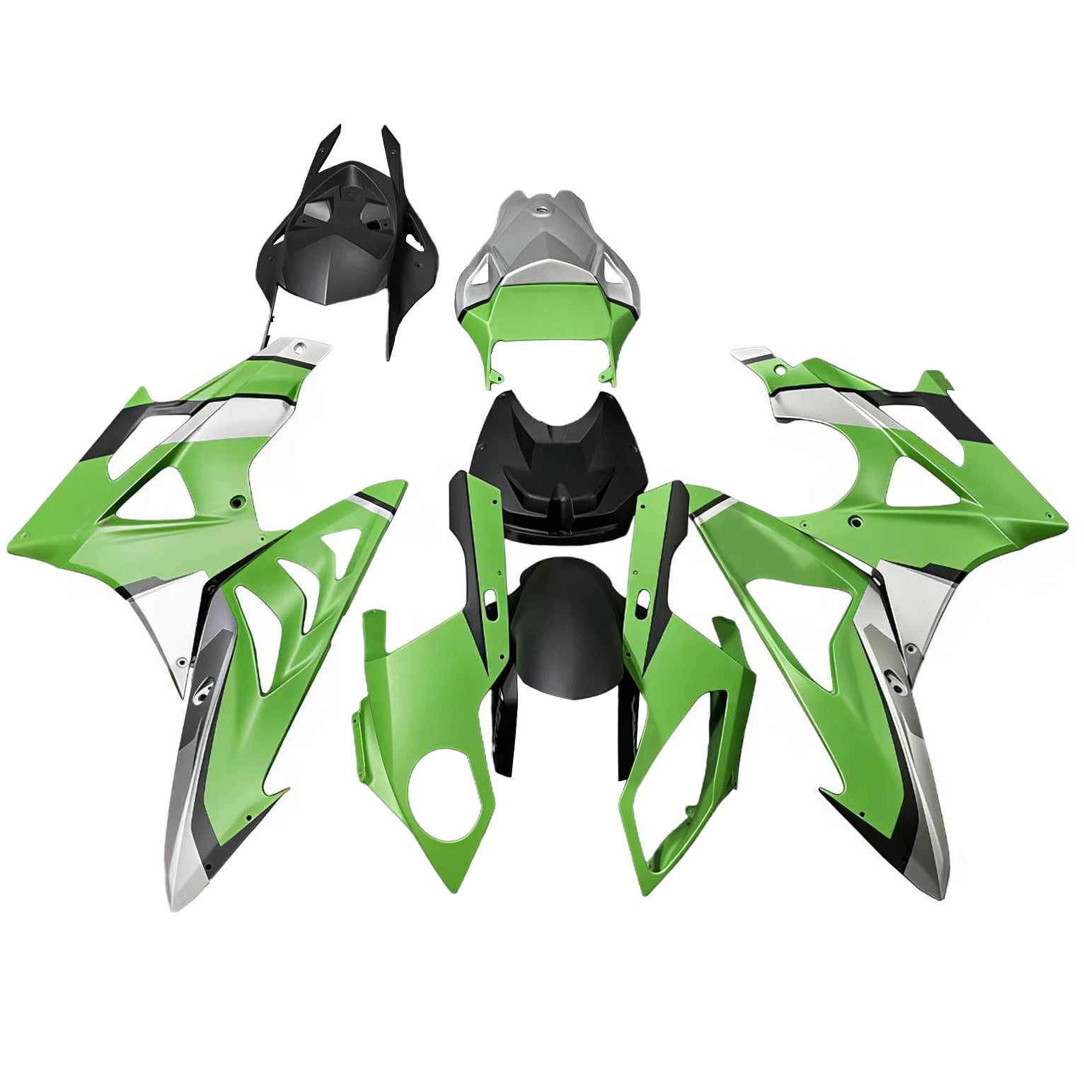 Amotopart 2017-2018 BMW S1000RR ブラック グリーン フェアリング キット8