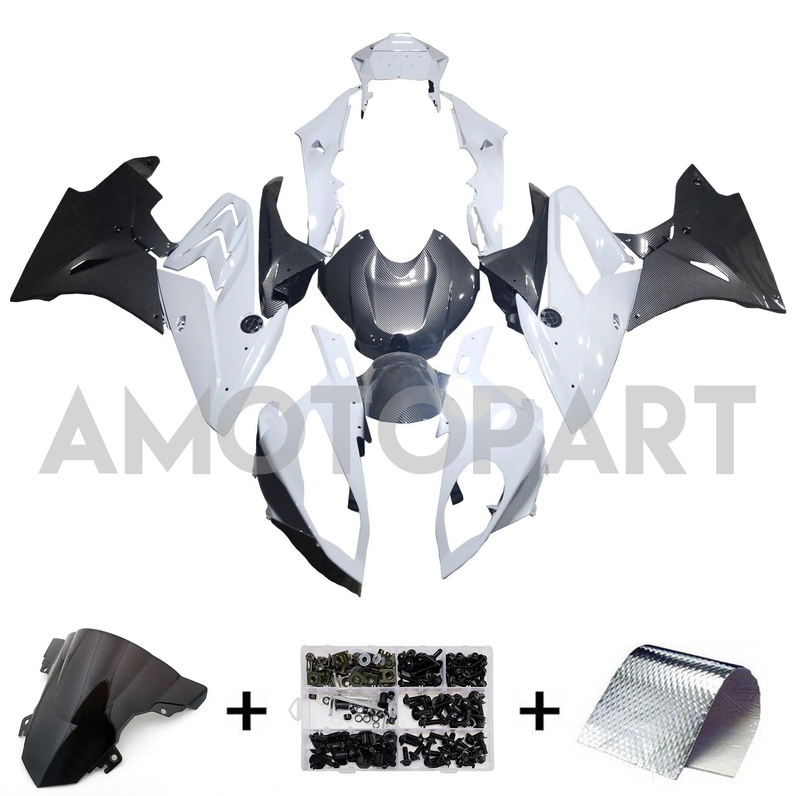 Amotopart 2015-2016 Kit carena grigia BMW S1000RR in fibra di carbonio