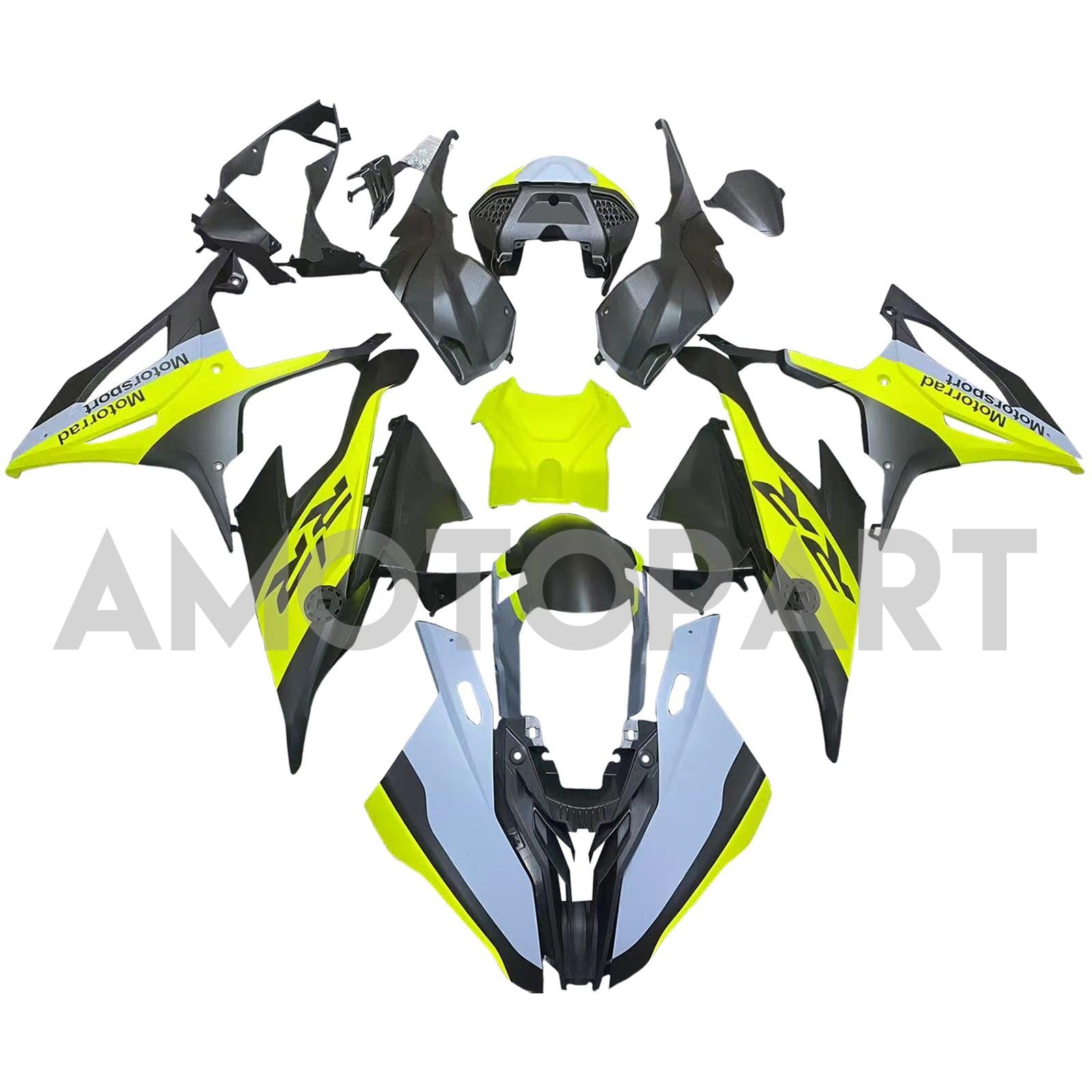 Amotopart 2019-2022 BMW S1000RR/M1000RR Yellow Black Racing Fairing Kit