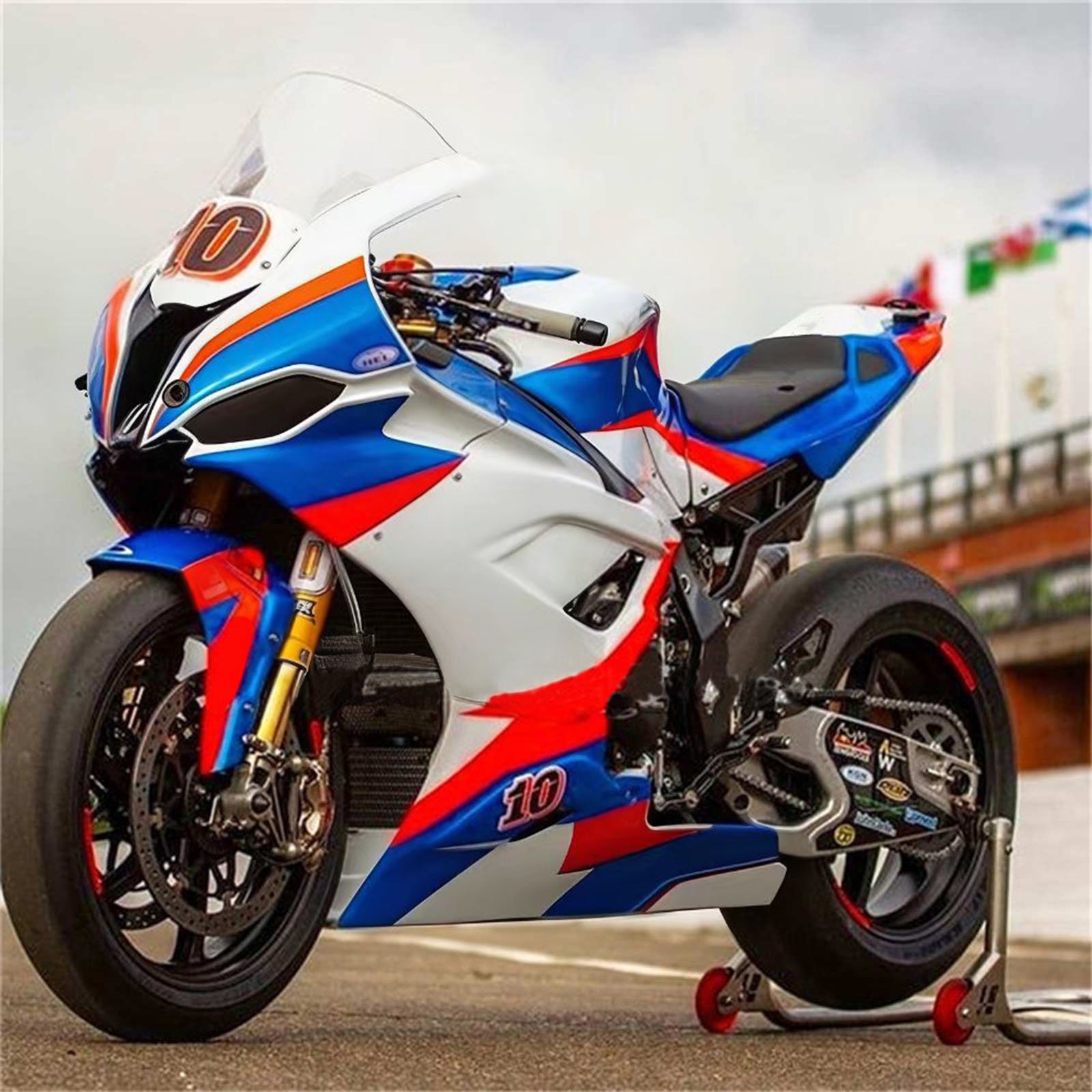 Amotopart 2019-2022 BMW S1000RR/M1000RR White Blue Red Racing Fairing Kit