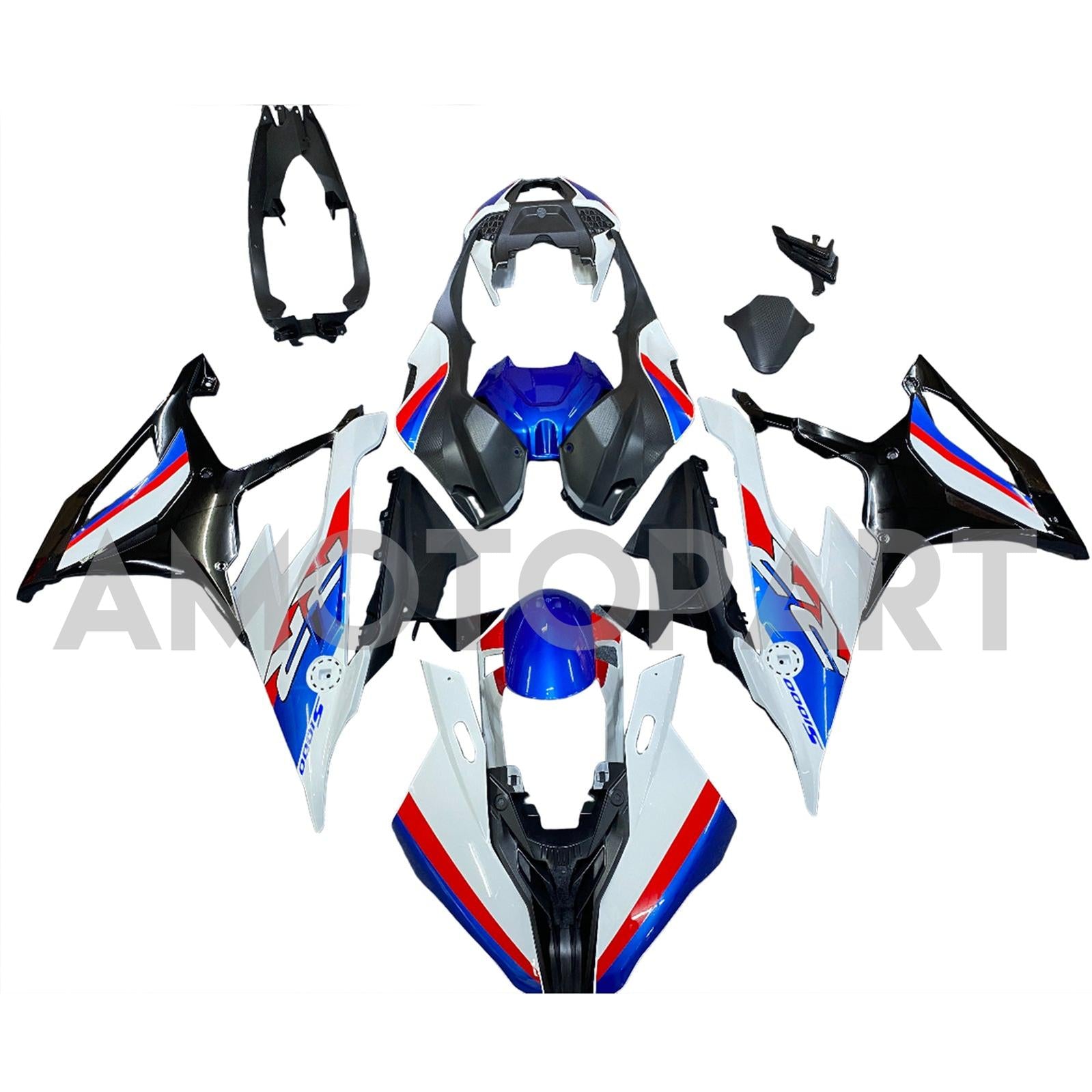 Amotopart 2019-2022 BMW S1000RR/M1000RR Kit de carenado de carreras blanco