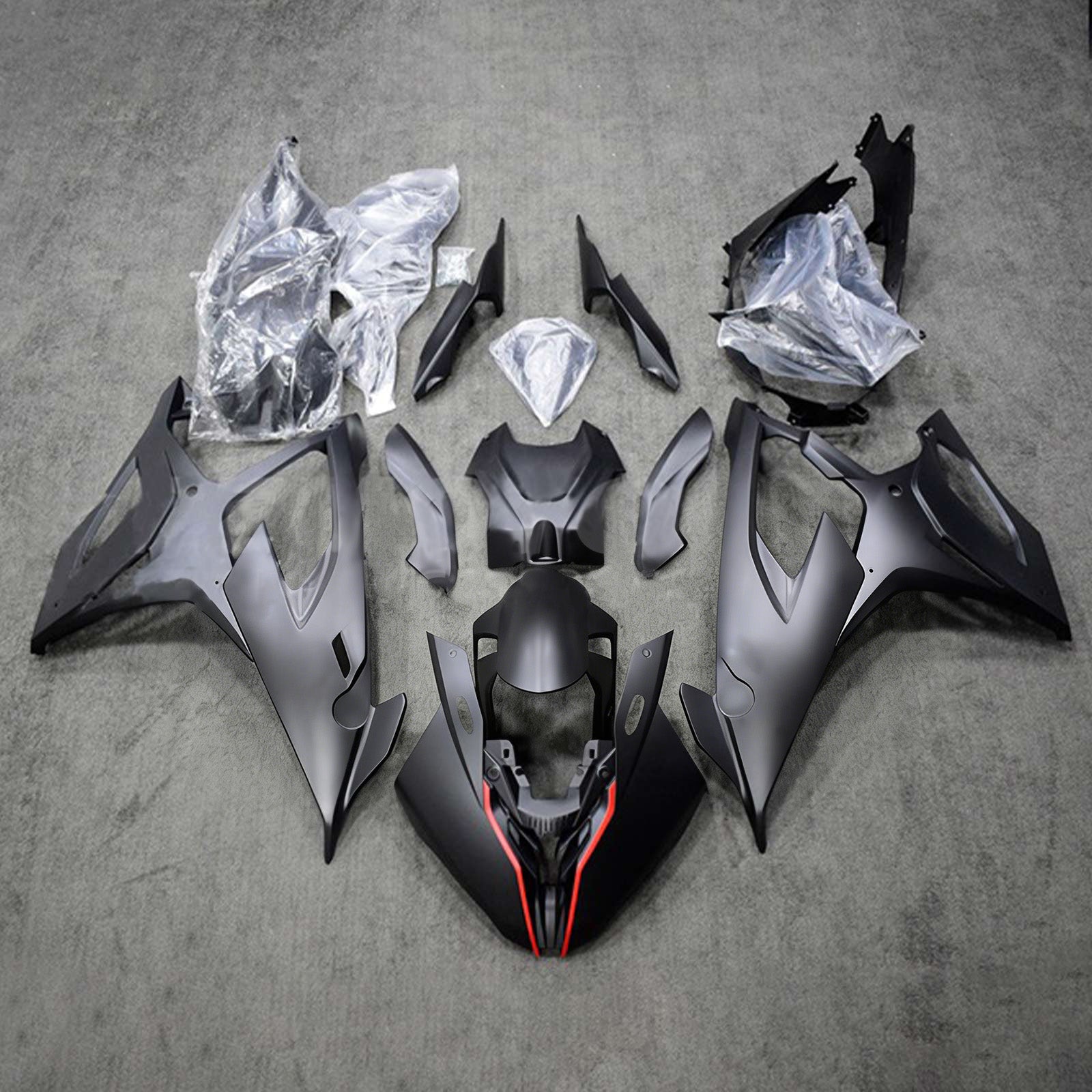Amotopart 2019-2022 BMW S1000RR/M1000RR Black Red Line Racing Fairing Kit