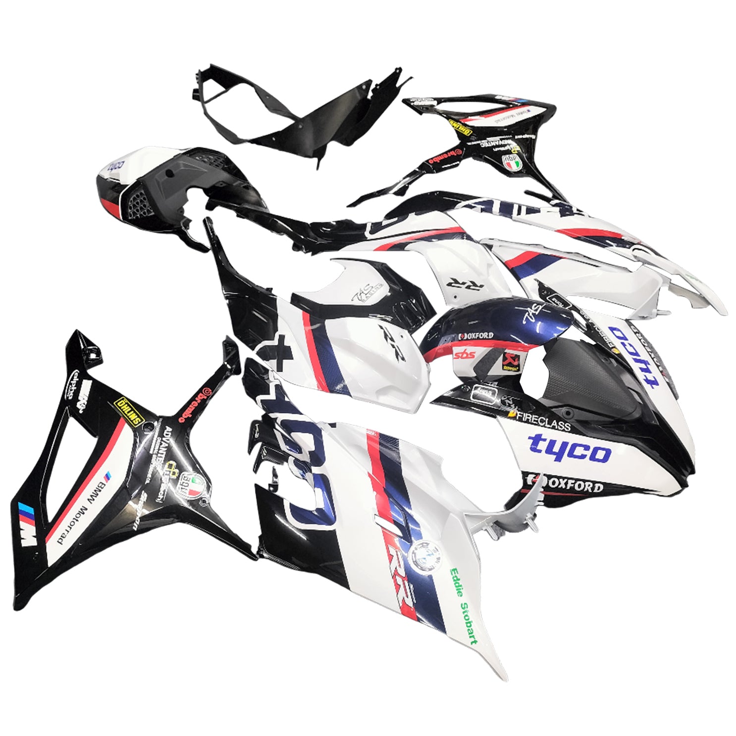 Amotopart 2019-2022 BMW S1000RR/M1000RR Kit de carénage Multi Racing blanc