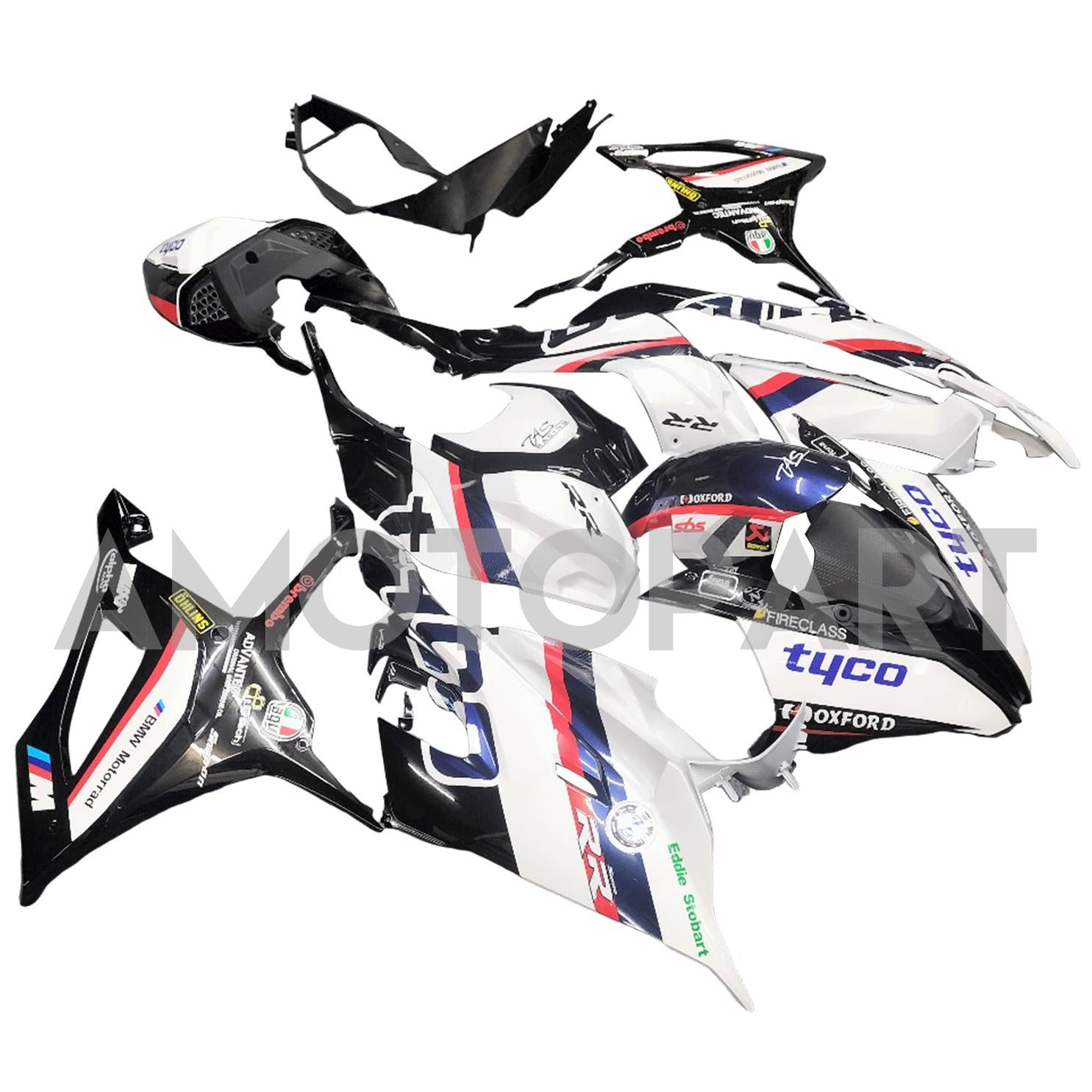 Amotopart 2019-2022 BMW S1000RR/M1000RR White Multi Racing Fairing Kit