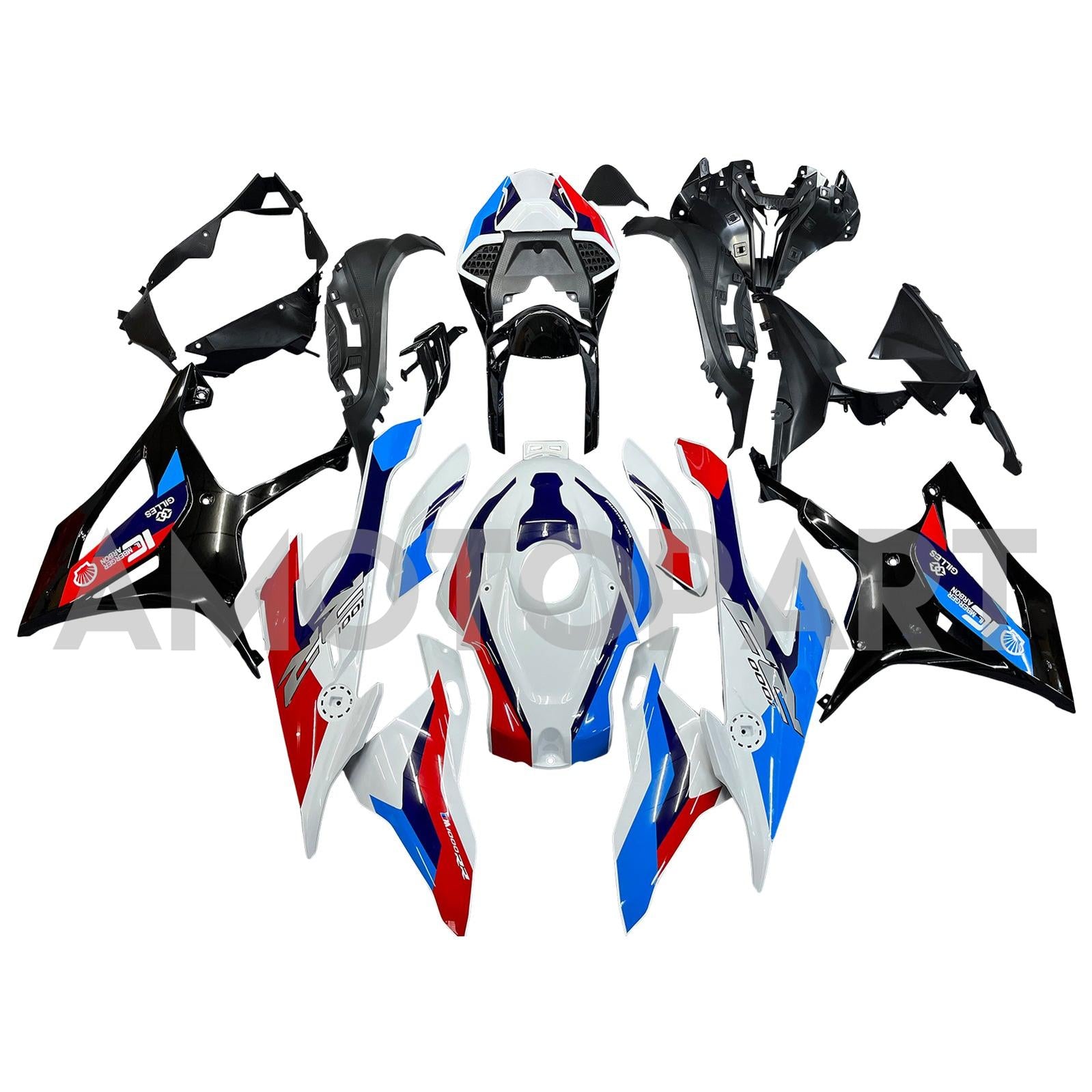 Amotopart 2019-2022 BMW S1000RR/M1000RR Kit de carenado de carreras multiblanco azul rojo