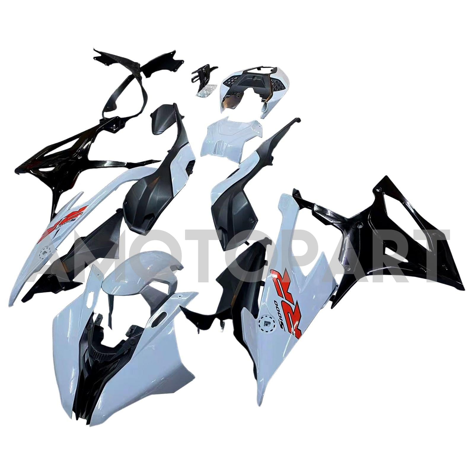 Amotopart 2019-2022 BMW S1000RR/M1000RR Black Grey-White Racing Fairing Kit