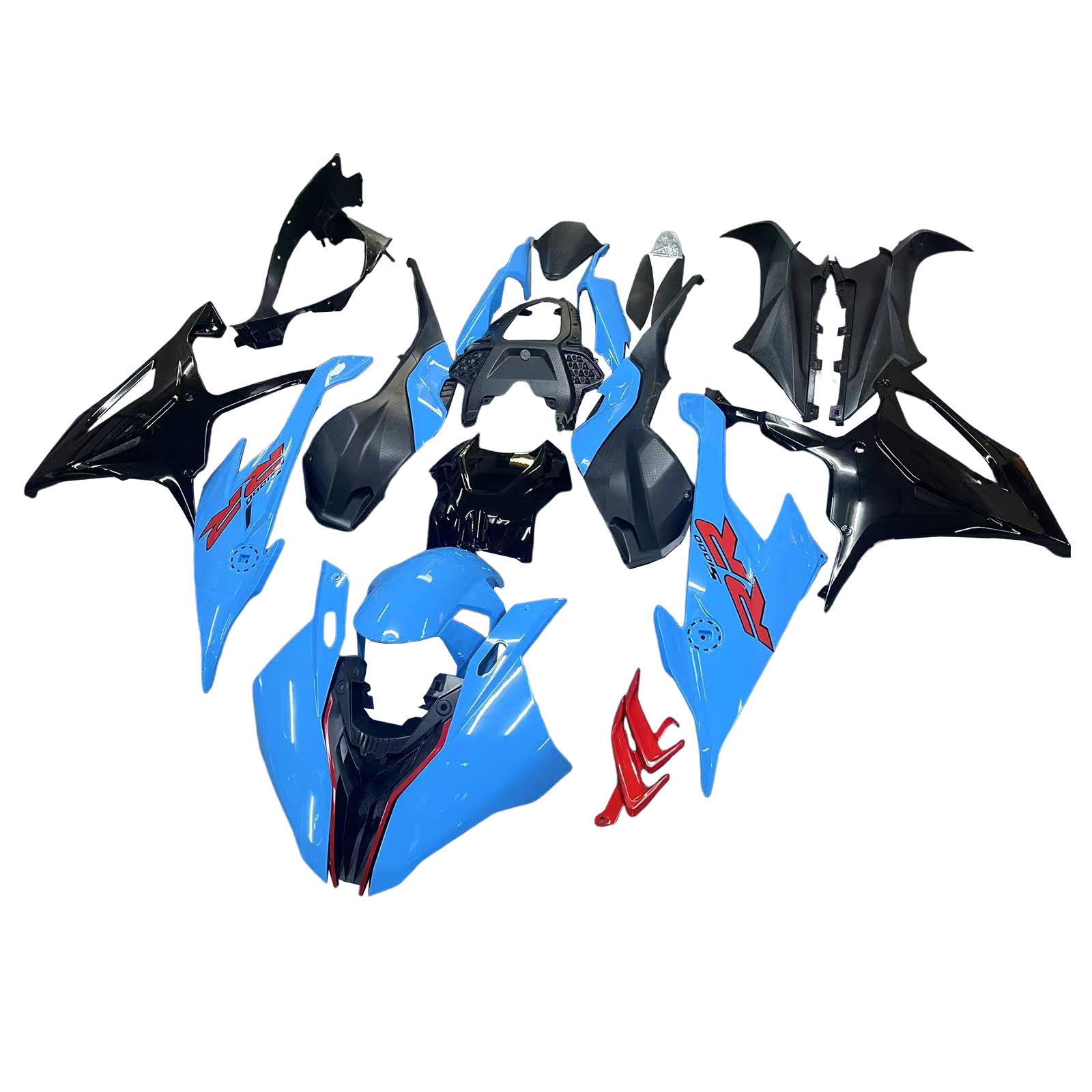 Amotopart 2019-2022 BMW S1000RR/M1000RR Black Cyan Racing Fairing Kit